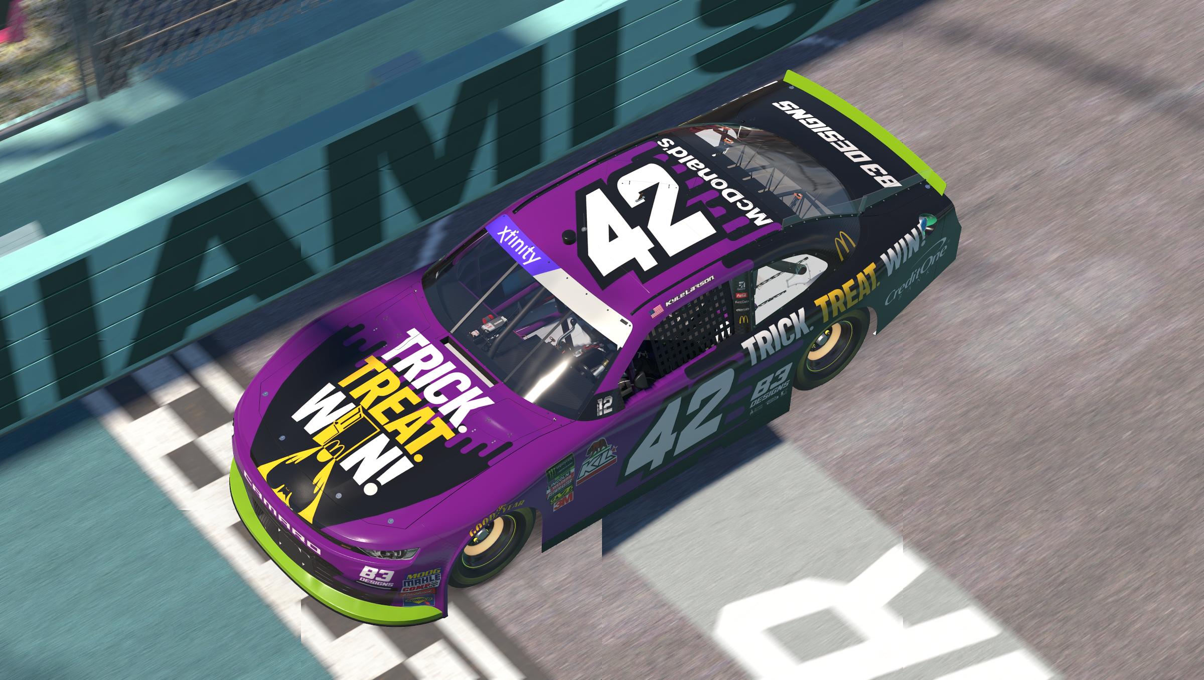 Preview of Kyle Larson Trick Treat Win Xfinity Camaro by Layne Graves