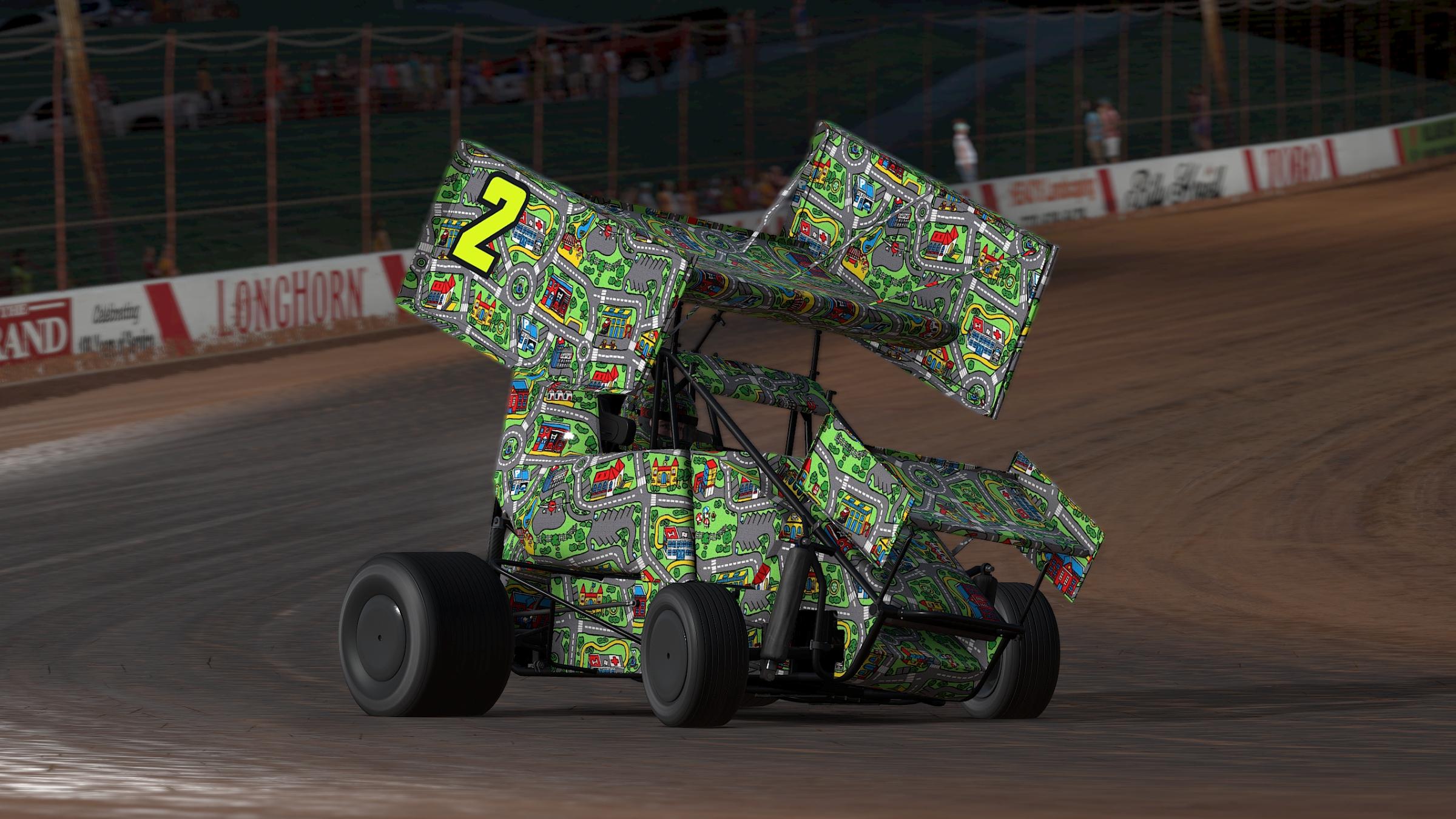 Preview of Car City Rug - Dirt Micro Sprint Car - Winged  by Carson Rowland
