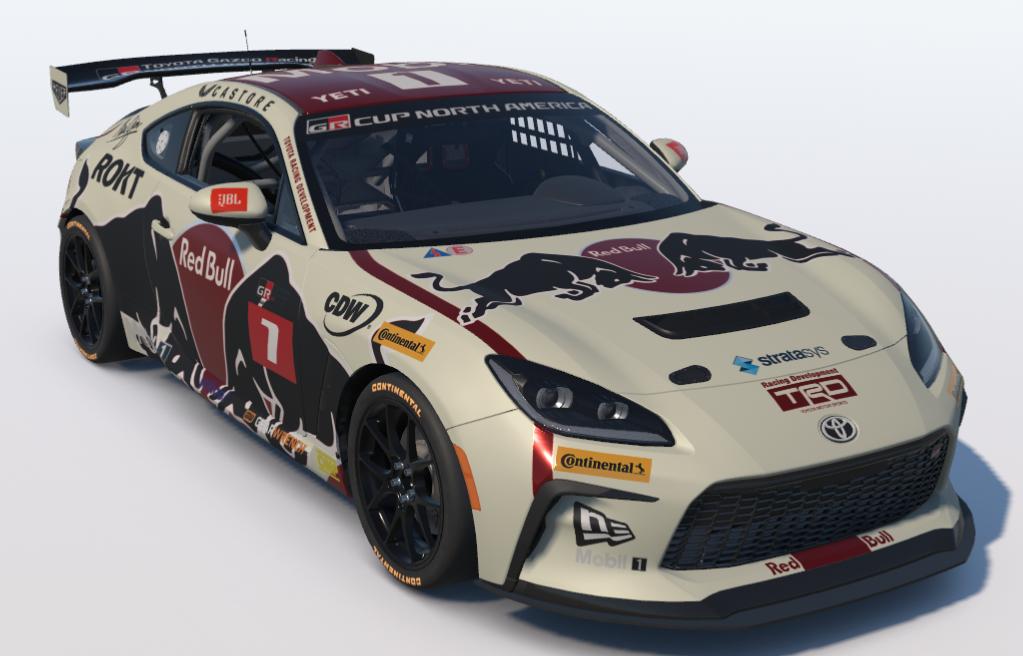 Preview of Cream/Wine Red Bull/Mobil 1 Fantasy Toyota GR86 by Ronald Lawson2