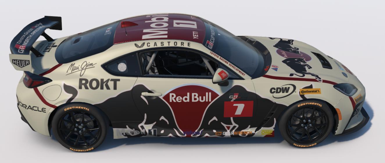 Preview of Cream/Wine Red Bull/Mobil 1 Fantasy Toyota GR86 by Ronald Lawson2