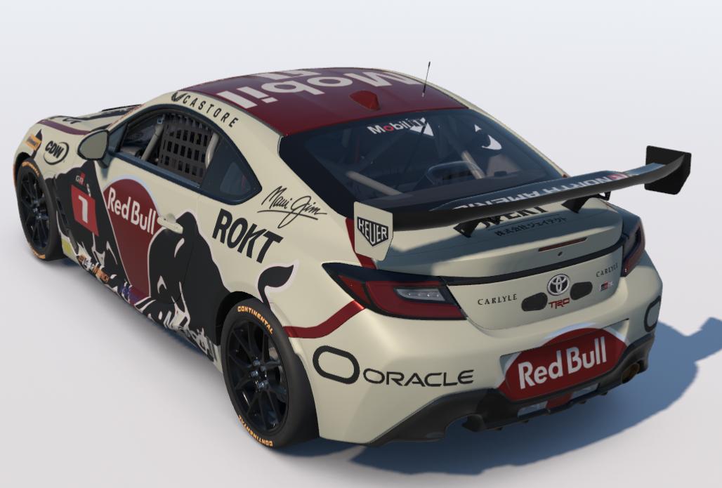 Preview of Cream/Wine Red Bull/Mobil 1 Fantasy Toyota GR86 by Ronald Lawson2
