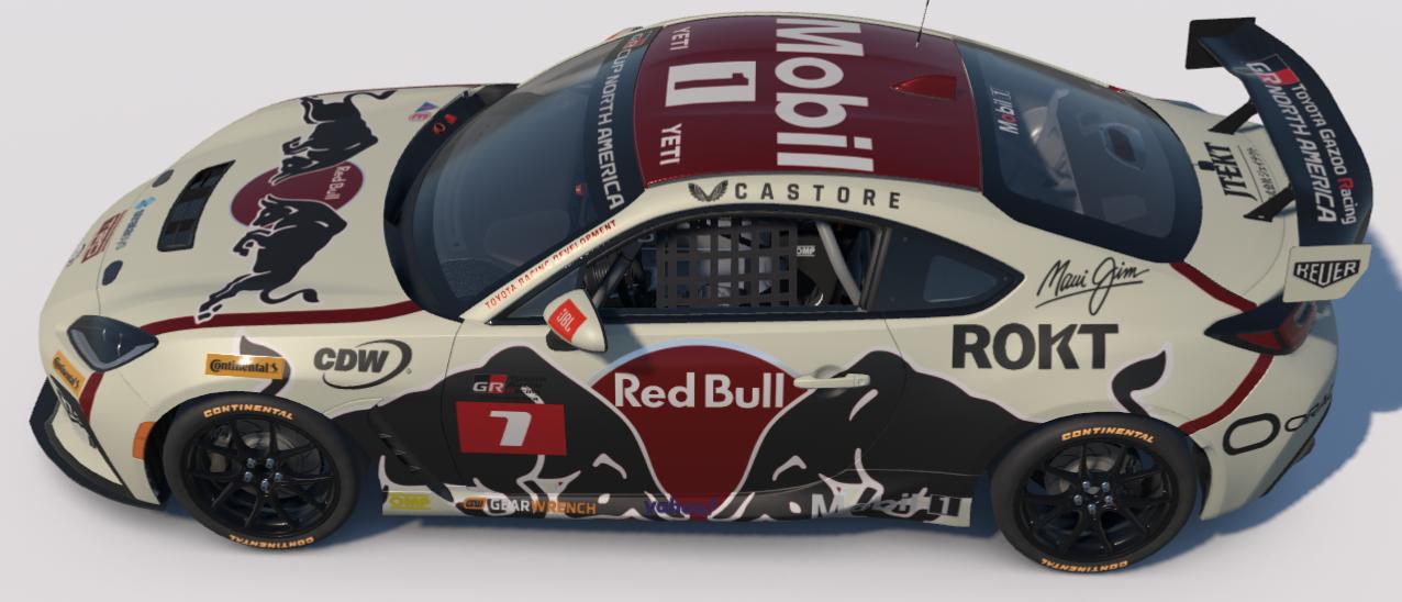 Preview of Cream/Wine Red Bull/Mobil 1 Fantasy Toyota GR86 by Ronald Lawson2