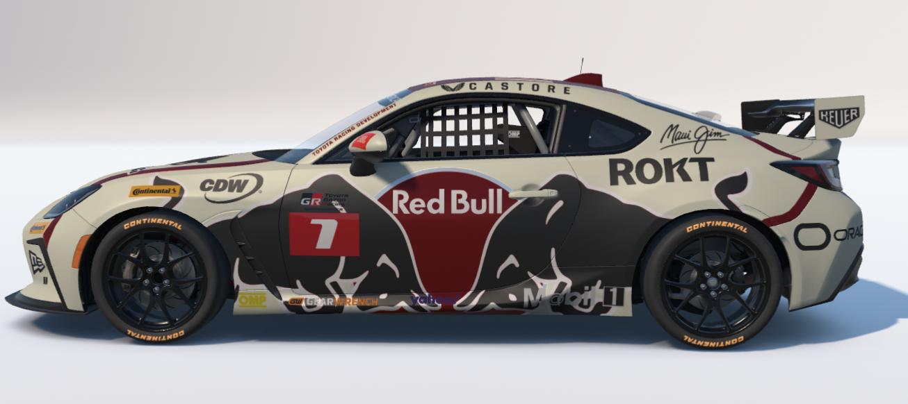 Preview of Cream/Wine Red Bull/Mobil 1 Fantasy Toyota GR86 by Ronald Lawson2