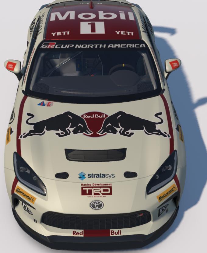 Preview of Cream/Wine Red Bull/Mobil 1 Fantasy Toyota GR86 by Ronald Lawson2