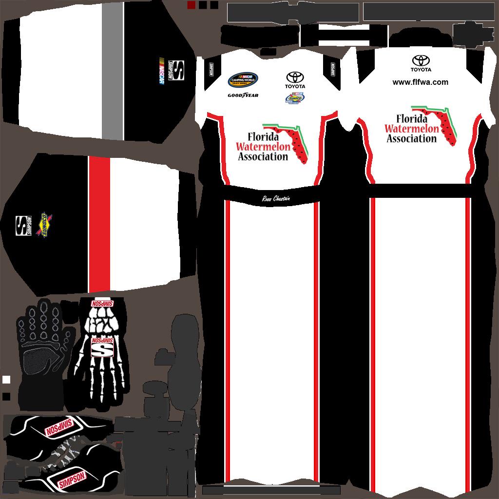 Preview of 2012 Ross Chastain Florida Watermelon Asspication Simpson Suit With Skull Hand Gloves And Simpson Shoes by Dylan Martens