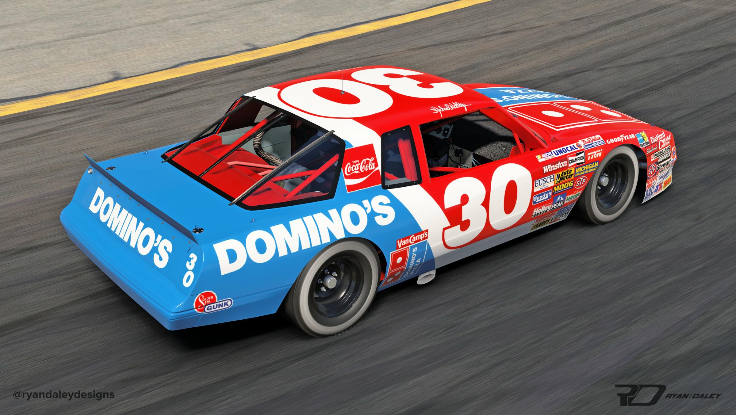 Preview of 1987 #30 Michael Waltrip Dominos Pizza Chevy No Numbers by Ryan Daley