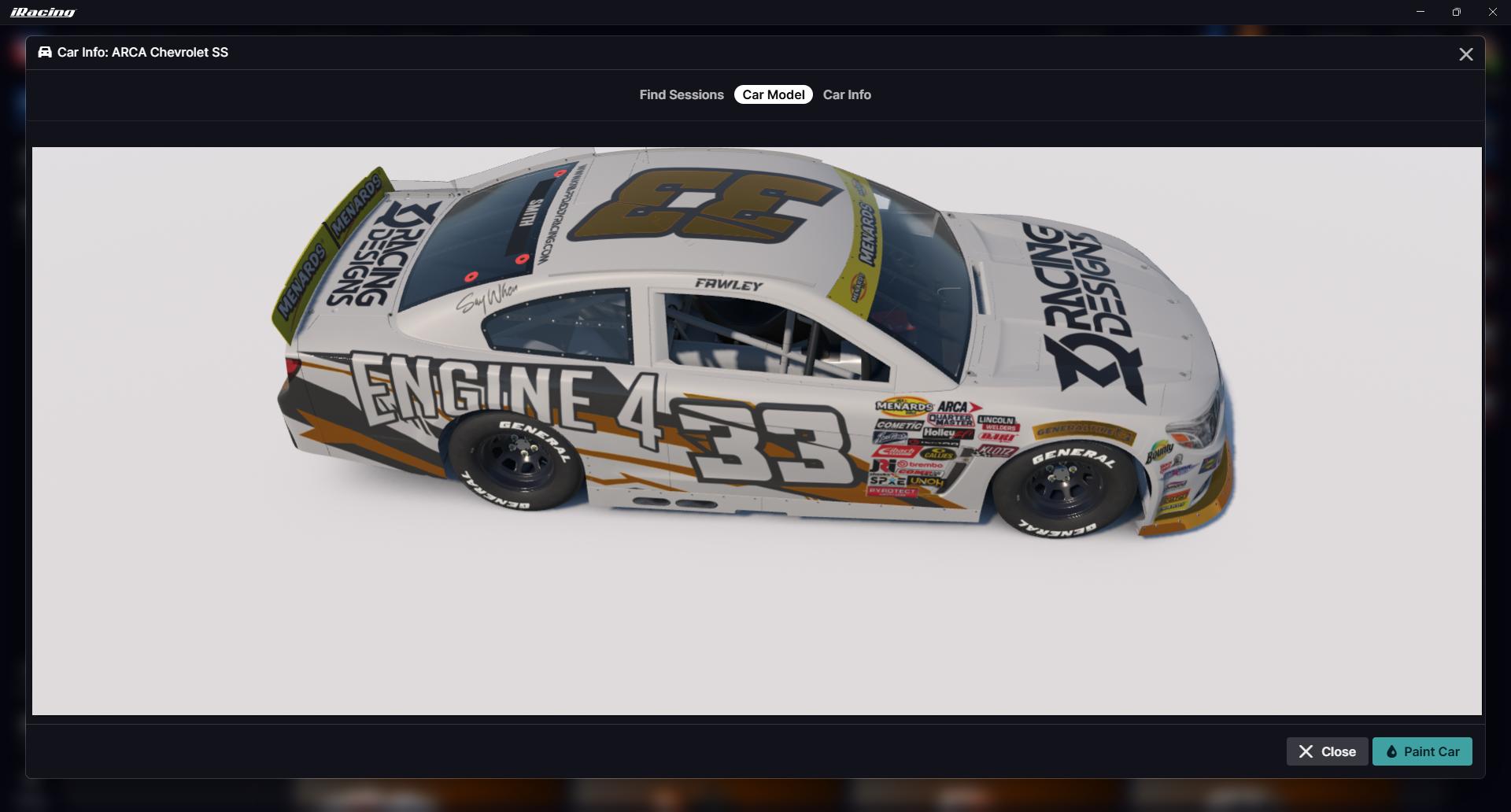 Preview of Hunter Fawley #33 Engine 4 Coffee Company ARCA Chevy by Johnathan Smith3