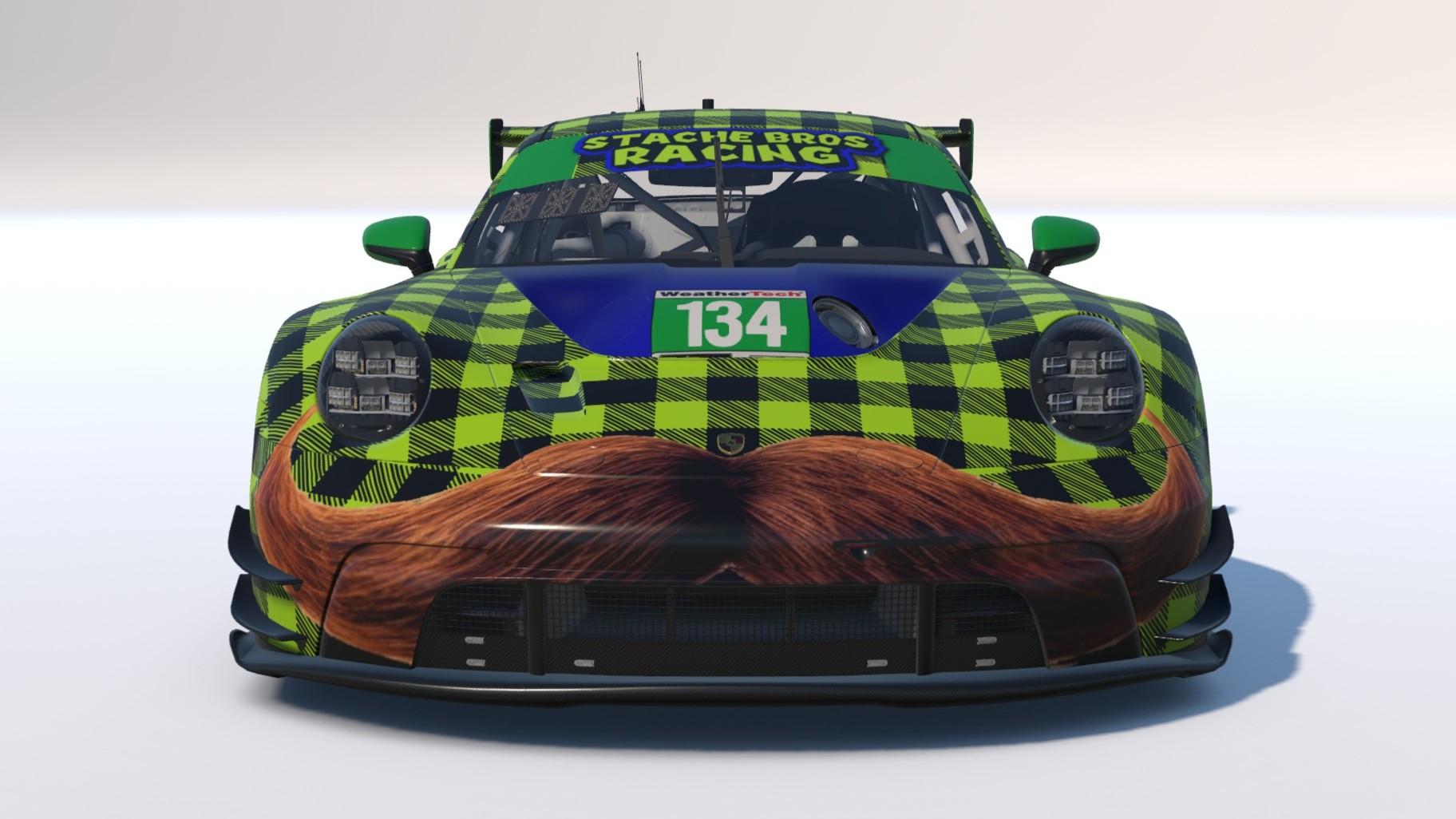 Preview of Mustached Stache Bros Racing Porsche 911 GT3 R IMSA GTD! by Mike Lofquist2