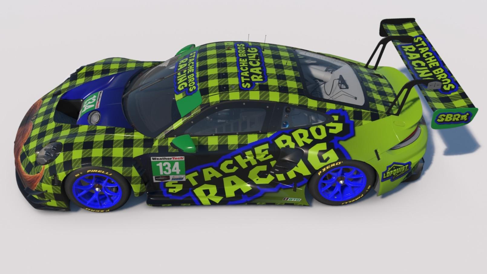 Preview of Mustached Stache Bros Racing Porsche 911 GT3 R IMSA GTD! by Mike Lofquist2