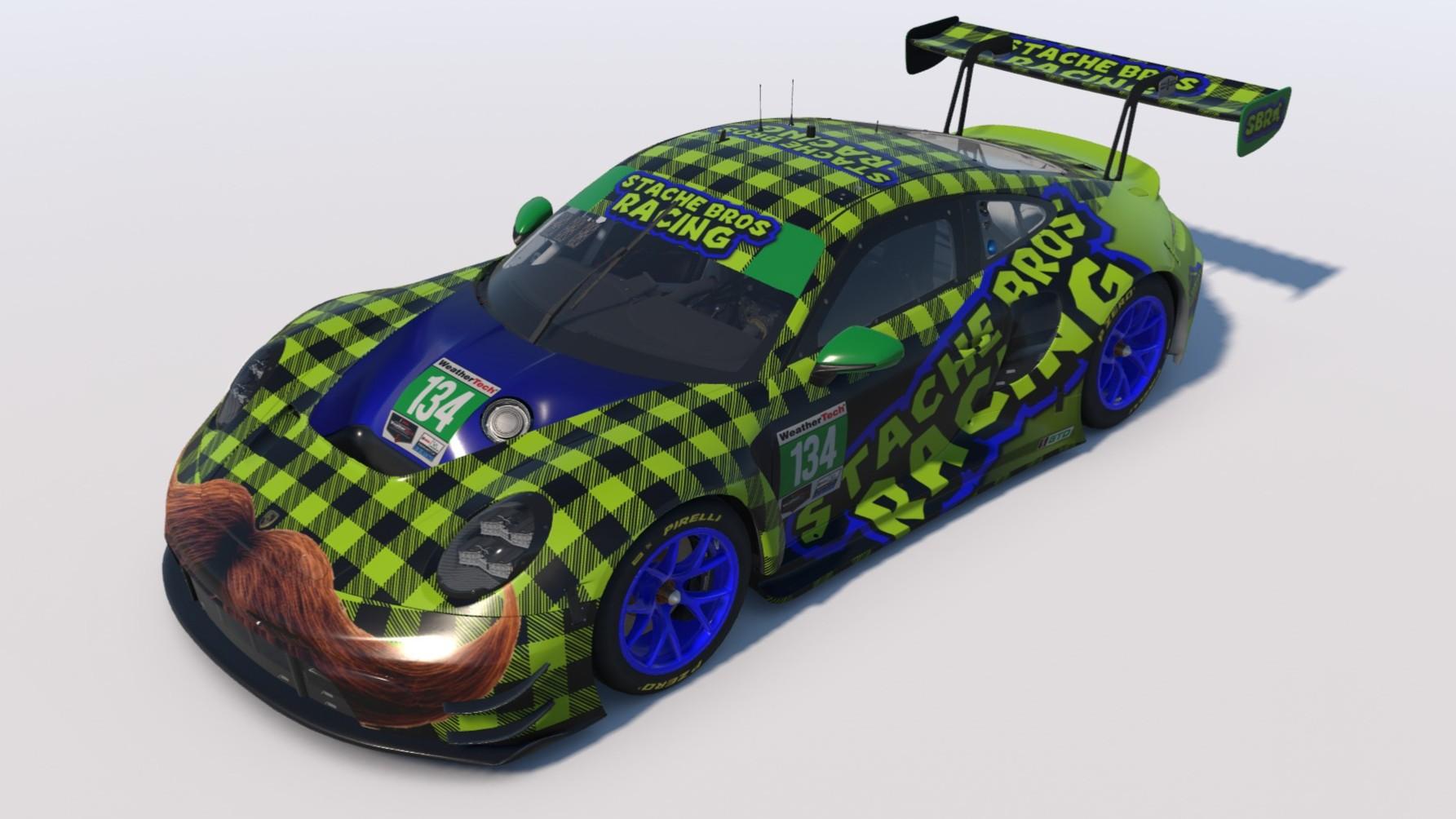 Preview of Mustached Stache Bros Racing Porsche 911 GT3 R IMSA GTD! by Mike Lofquist2