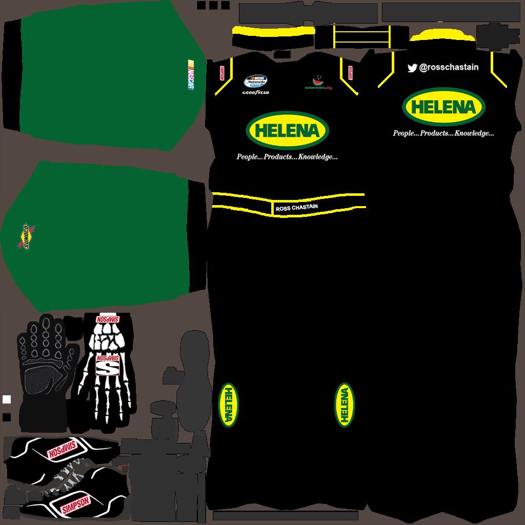 Preview of 2014 Ross Chastain Helena Simpson Suit With Skull Hand Gloves And Simpson Shoes by Dylan Martens