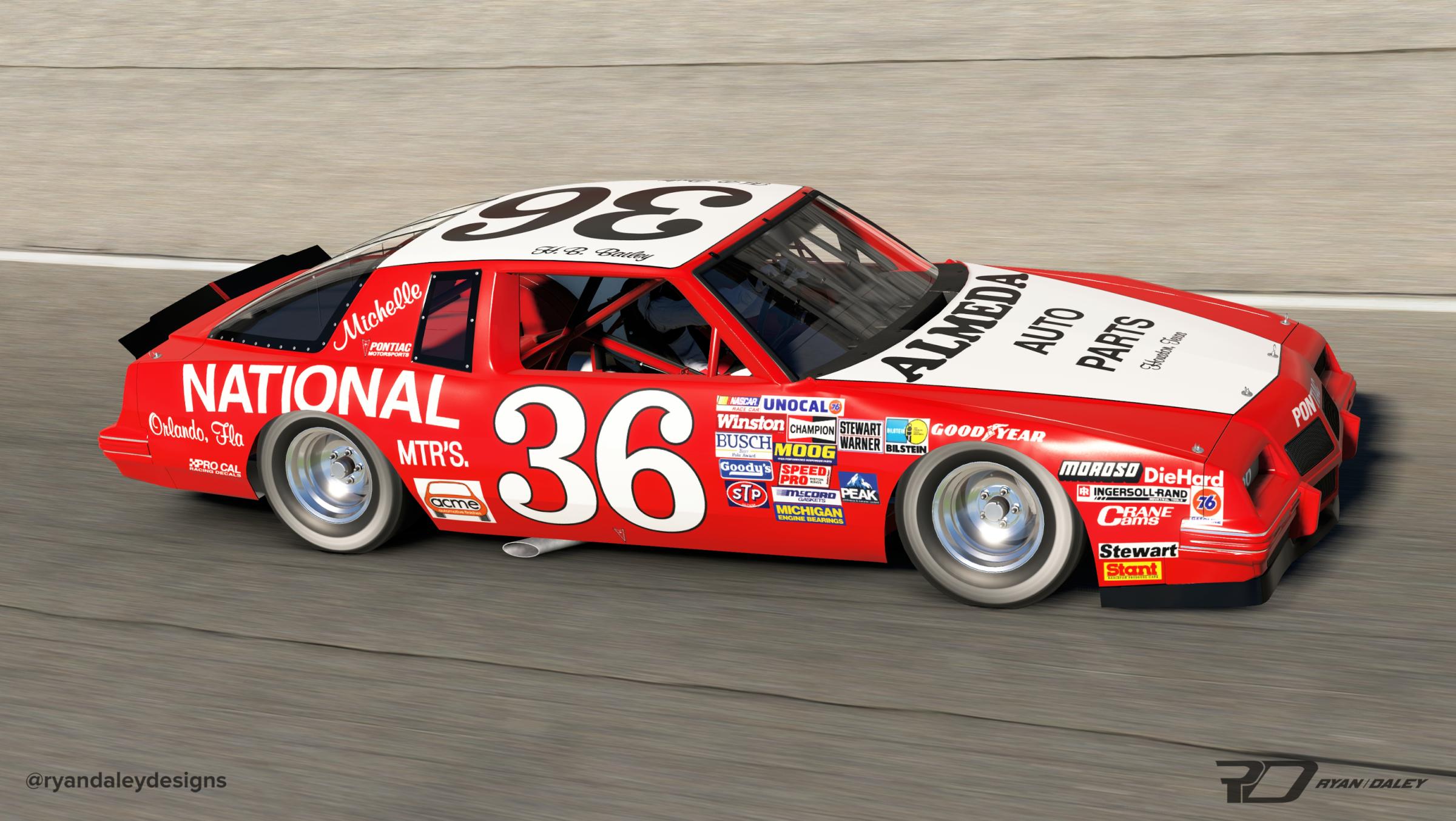 Preview of 1987 #36 H.B. Bailey Almeda Auto Parts Pontiac No Numbers by Ryan Daley