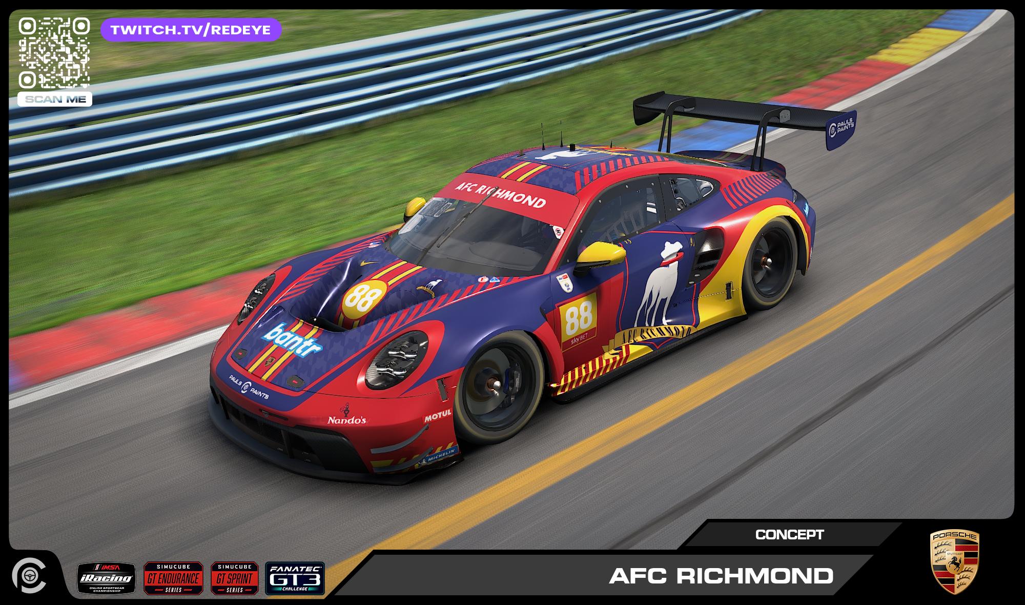 Preview of 2025 AFC Richmond (Ted Lasso) Porsche 911 GT3R by Paul R Chaloner