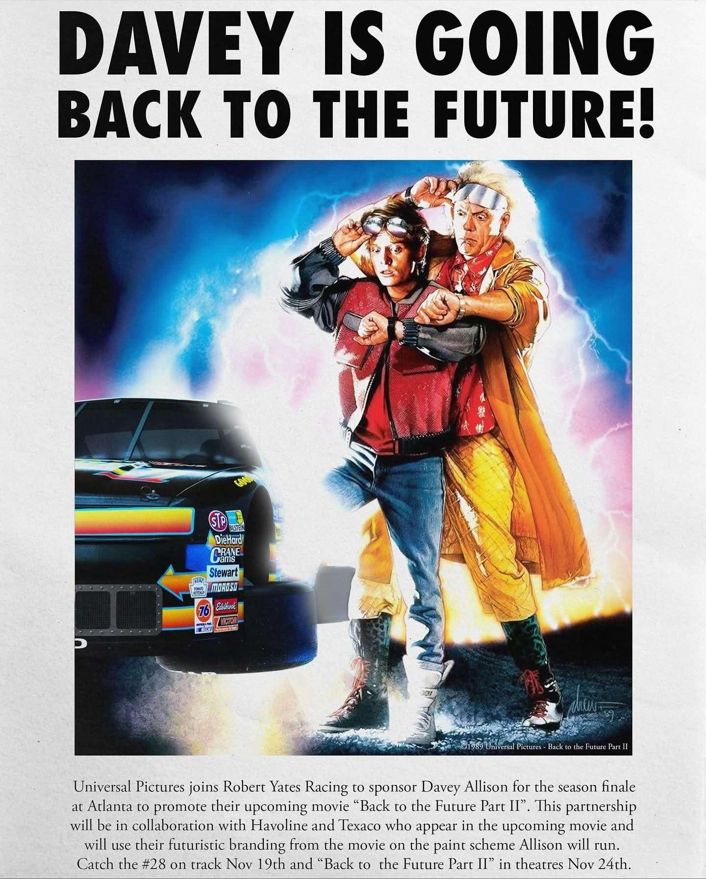 Preview of Davey Allison 1989 Back to the Future 2 Sim Stamp by Kyle Carpenter