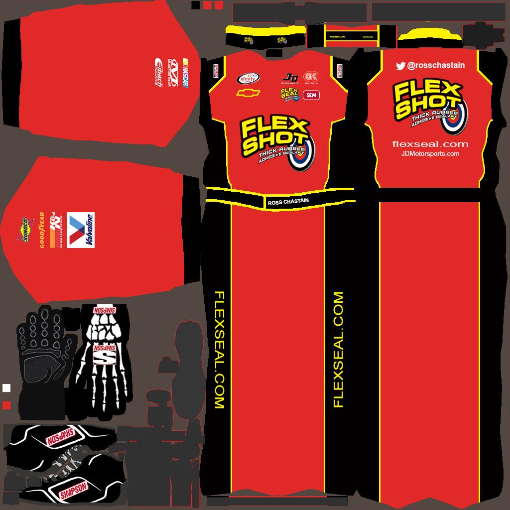 Preview of 2015 Ross Chastain Flex Shot Simpson Suit With Skull Hand Gloves And Simpson Shoes by Dylan Martens