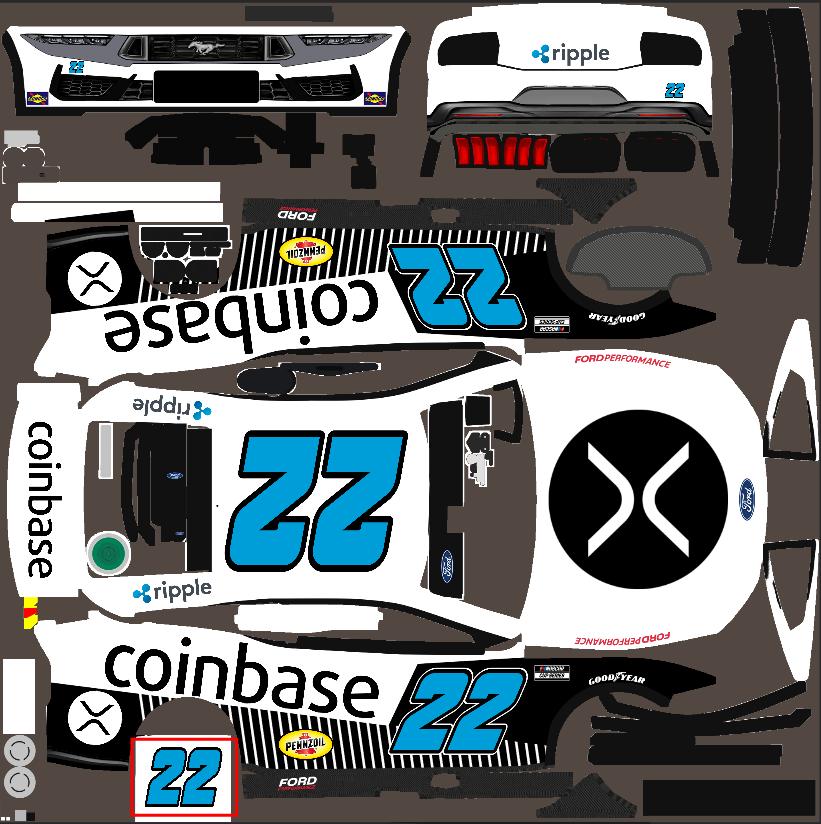 Preview of XRP Coinbase - NextGen Ford Mustang (Custom #22) by Chance Campbell