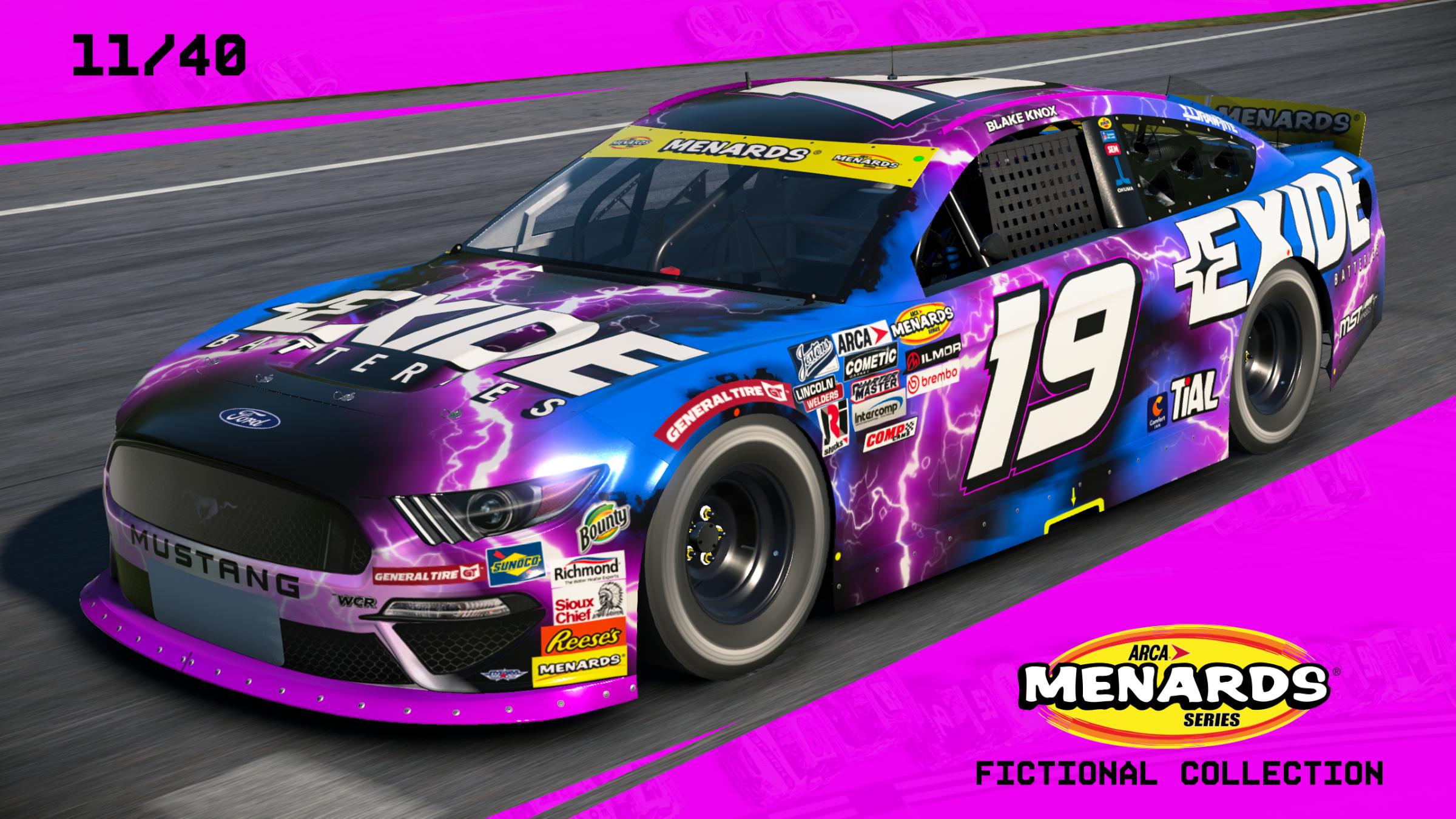 Preview of #19 Exide Batteries Fictional ARCA Mustang by Matt Muir