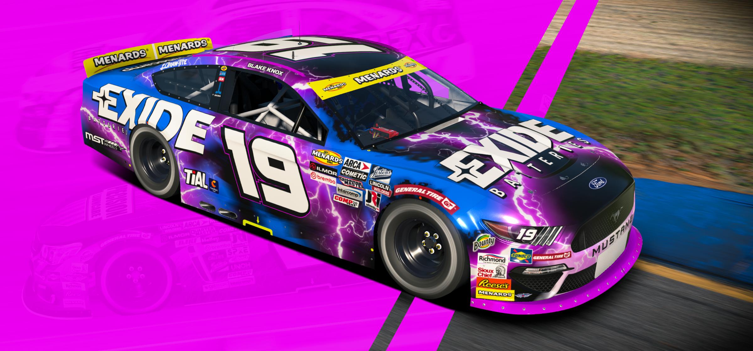 Preview of #19 Exide Batteries Fictional ARCA Mustang by Matt Muir