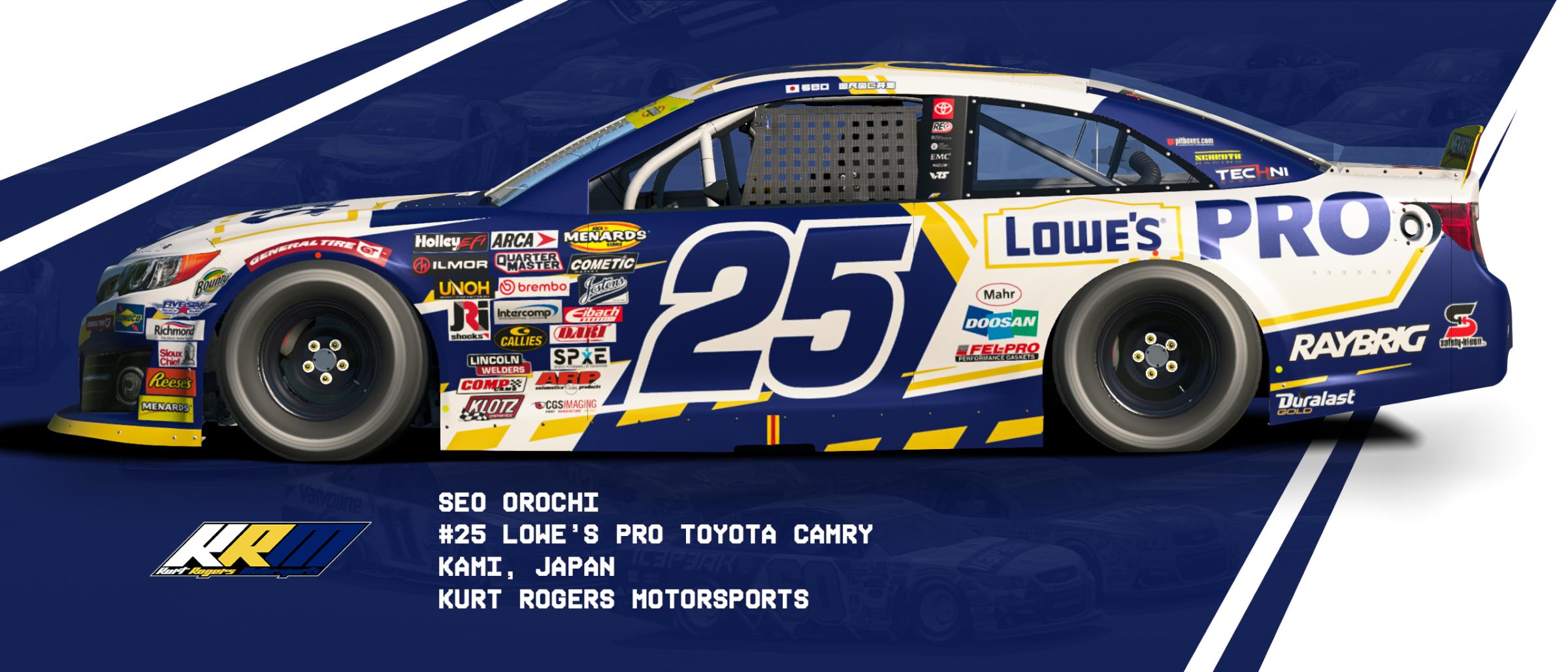 Preview of #25 Lowes Pro Fictional ARCA Camry by Matt Muir