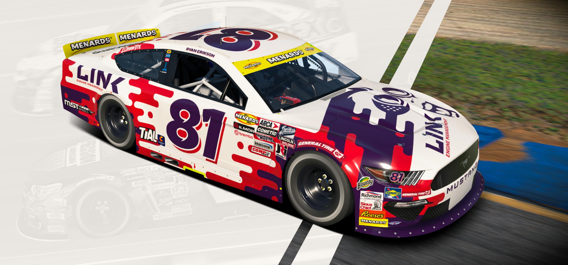 Preview of #81 Link Engine Management Fictional ARCA Mustang by Matt Muir