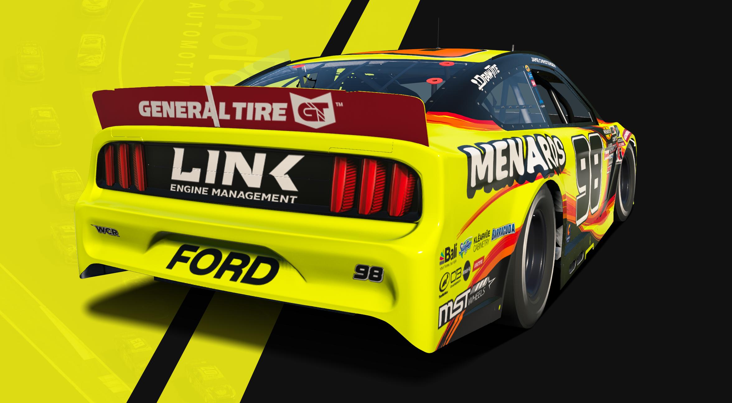 Preview of #98 Ansell/Menards Fictional ARCA Mustang by Matt Muir