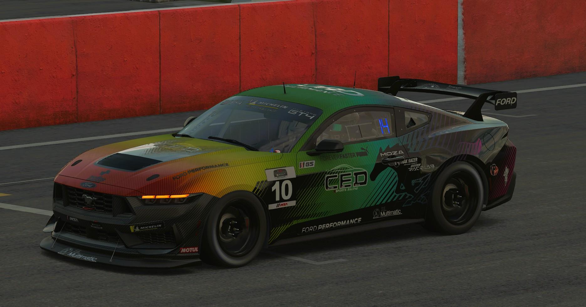 Preview of Rainbow Sherbert Carbon Fiber on chrome black wrapped/ GT4 Mustang by Marshall W.