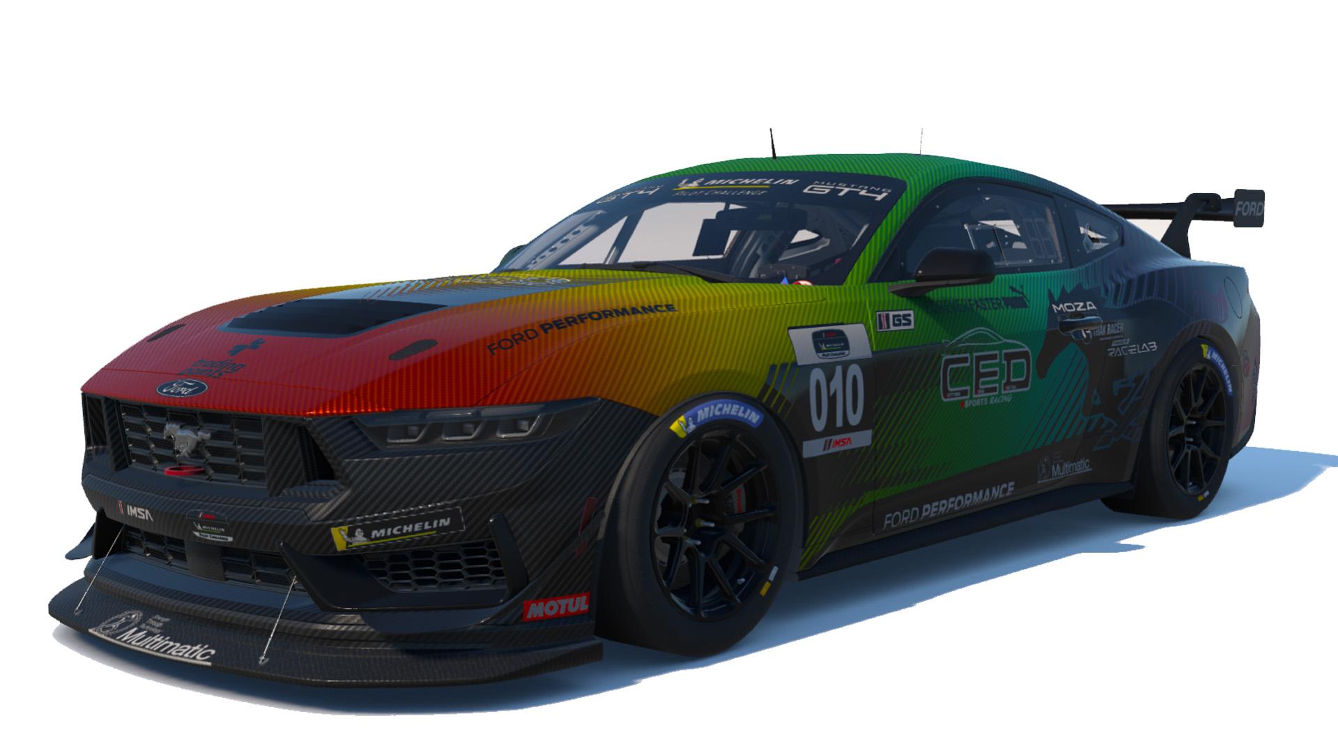 Preview of Rainbow Sherbert Carbon Fiber on chrome black wrapped/ GT4 Mustang by Marshall W.