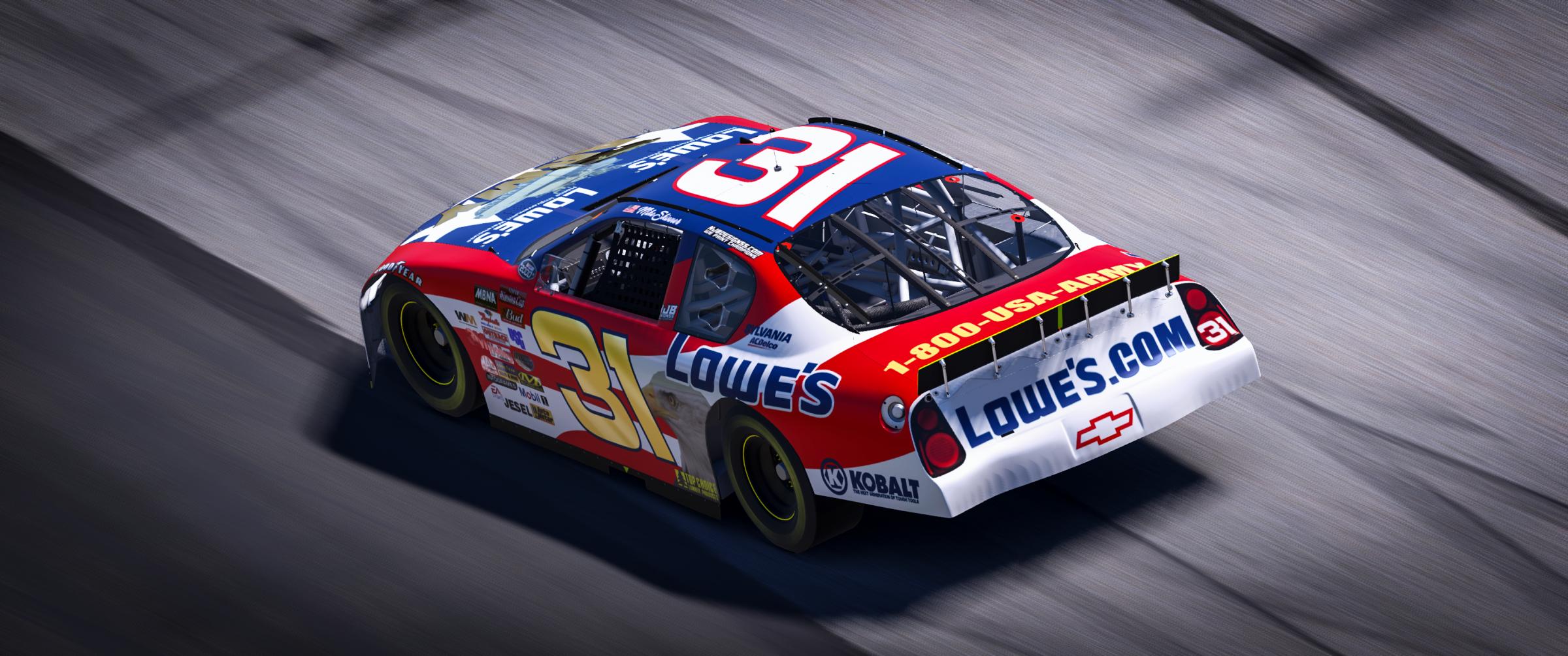 Preview of #31 2000 Mike Skinner Monte Carlo Lowes Armed Forces Army Coke 600 sim stamp by Noah Blackwell