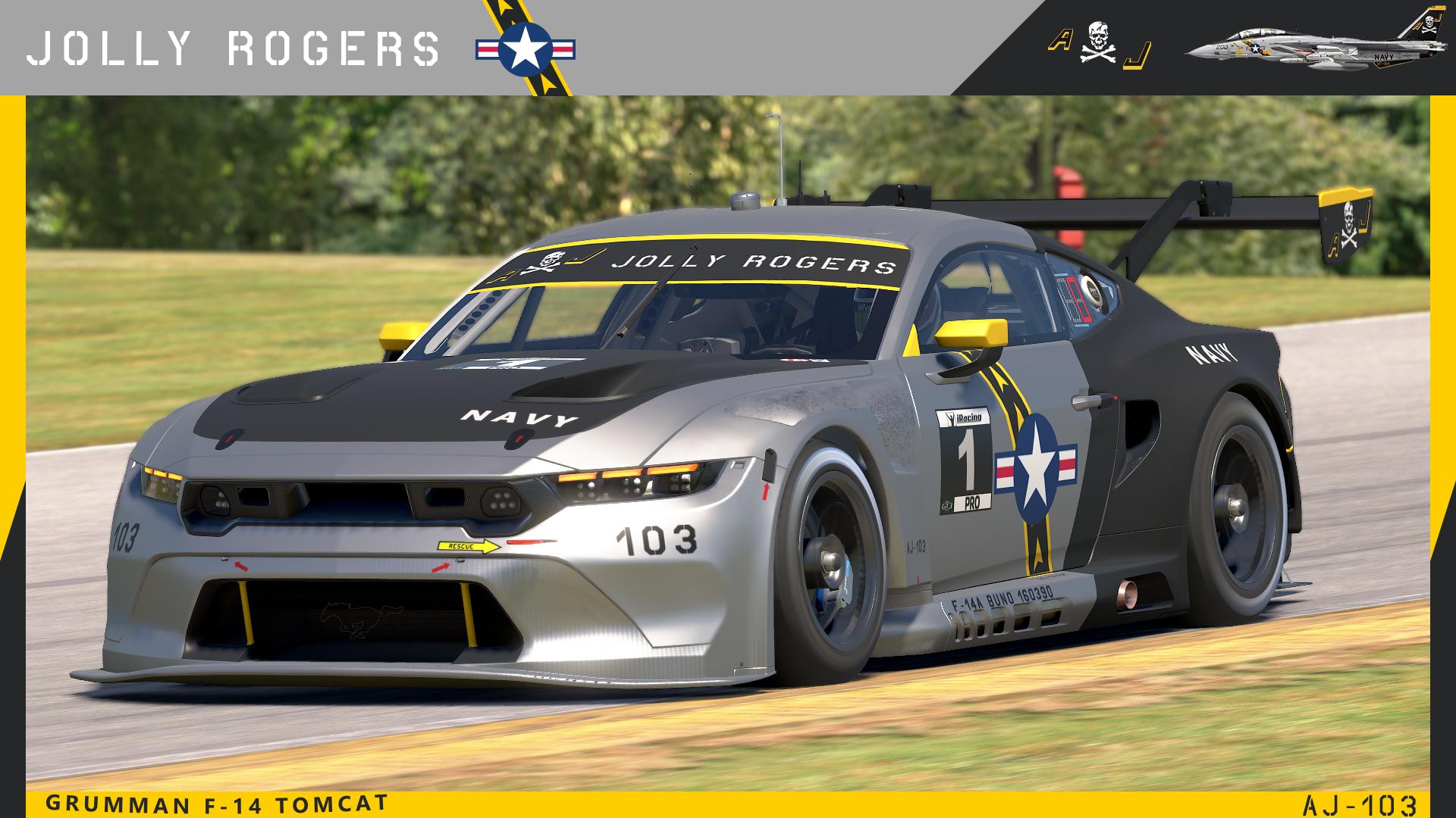 Preview of AJ-103 F-14 Tomcat Heritage Edition Ford Mustang GT3 Livery by Gio J J.