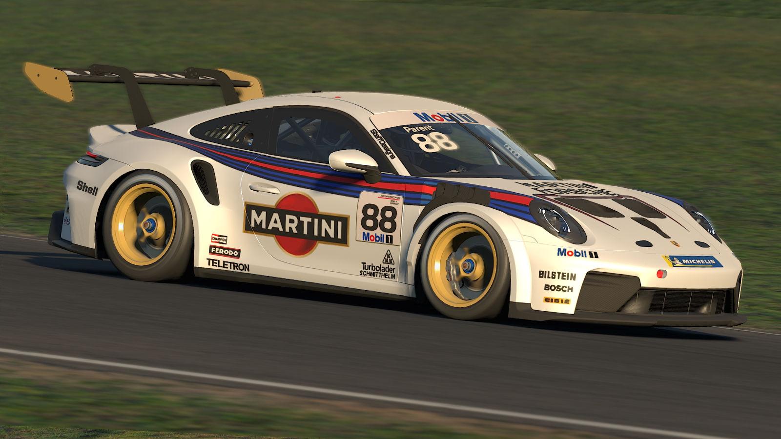 Preview of Porsche 992 Cup Martini LeMans 1970s style by Stephane Parent