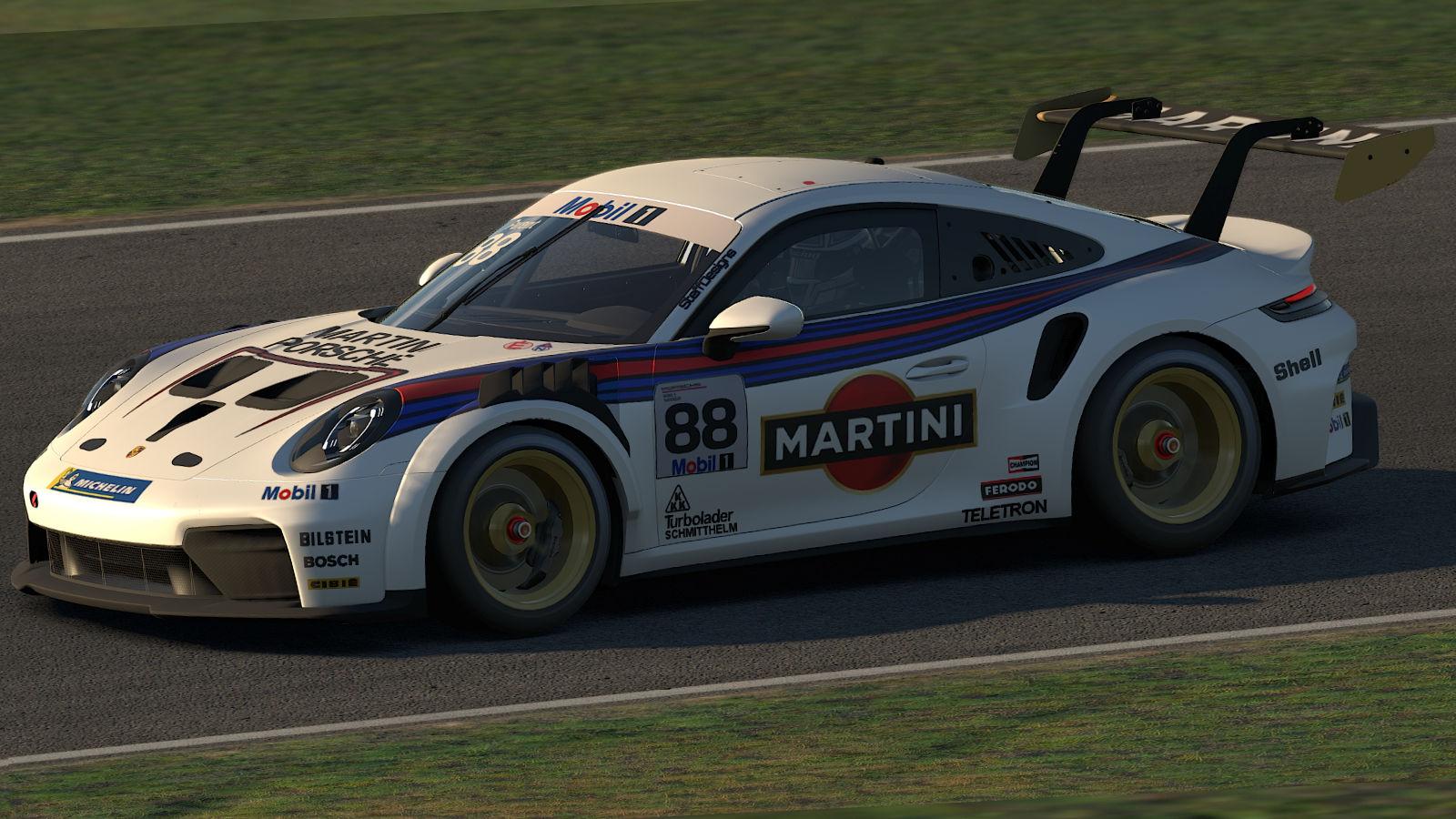 Preview of Porsche 992 Cup Martini LeMans 1970s style by Stephane Parent