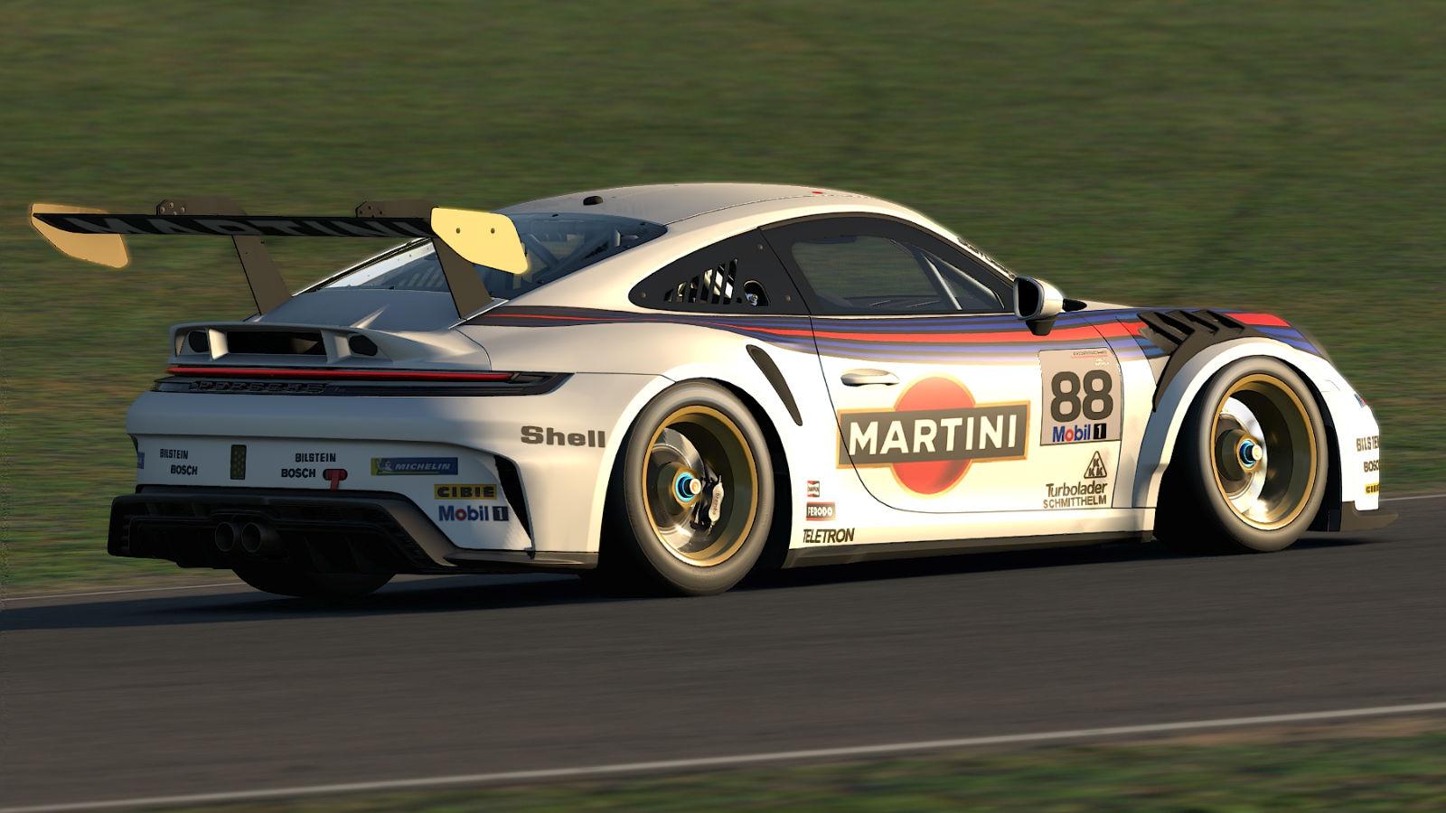 Preview of Porsche 992 Cup Martini LeMans 1970s style by Stephane Parent