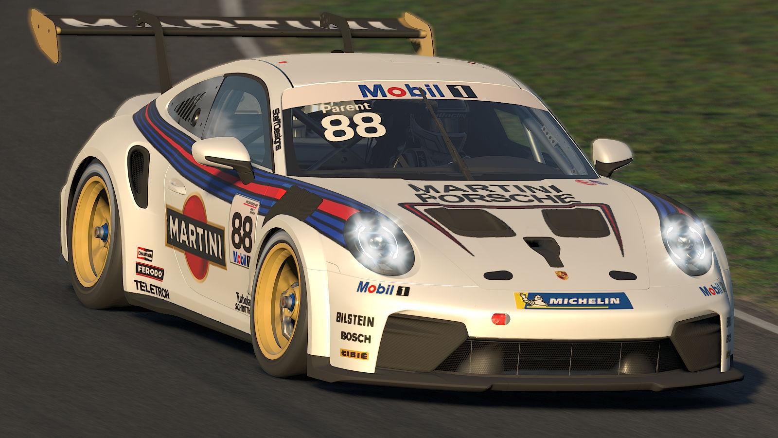 Preview of Porsche 992 Cup Martini LeMans 1970s style by Stephane Parent