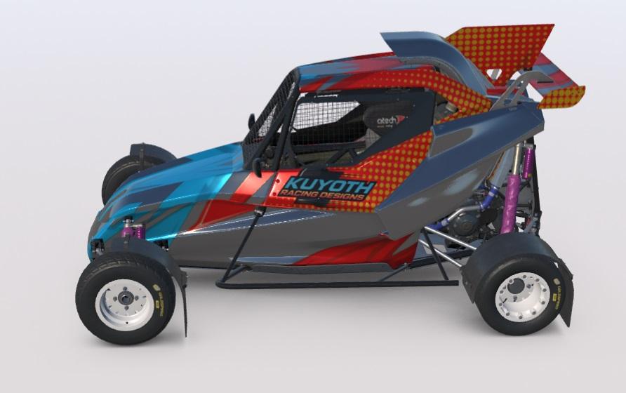 Preview of Silver and orange metallic cross car by Billy Kuyoth