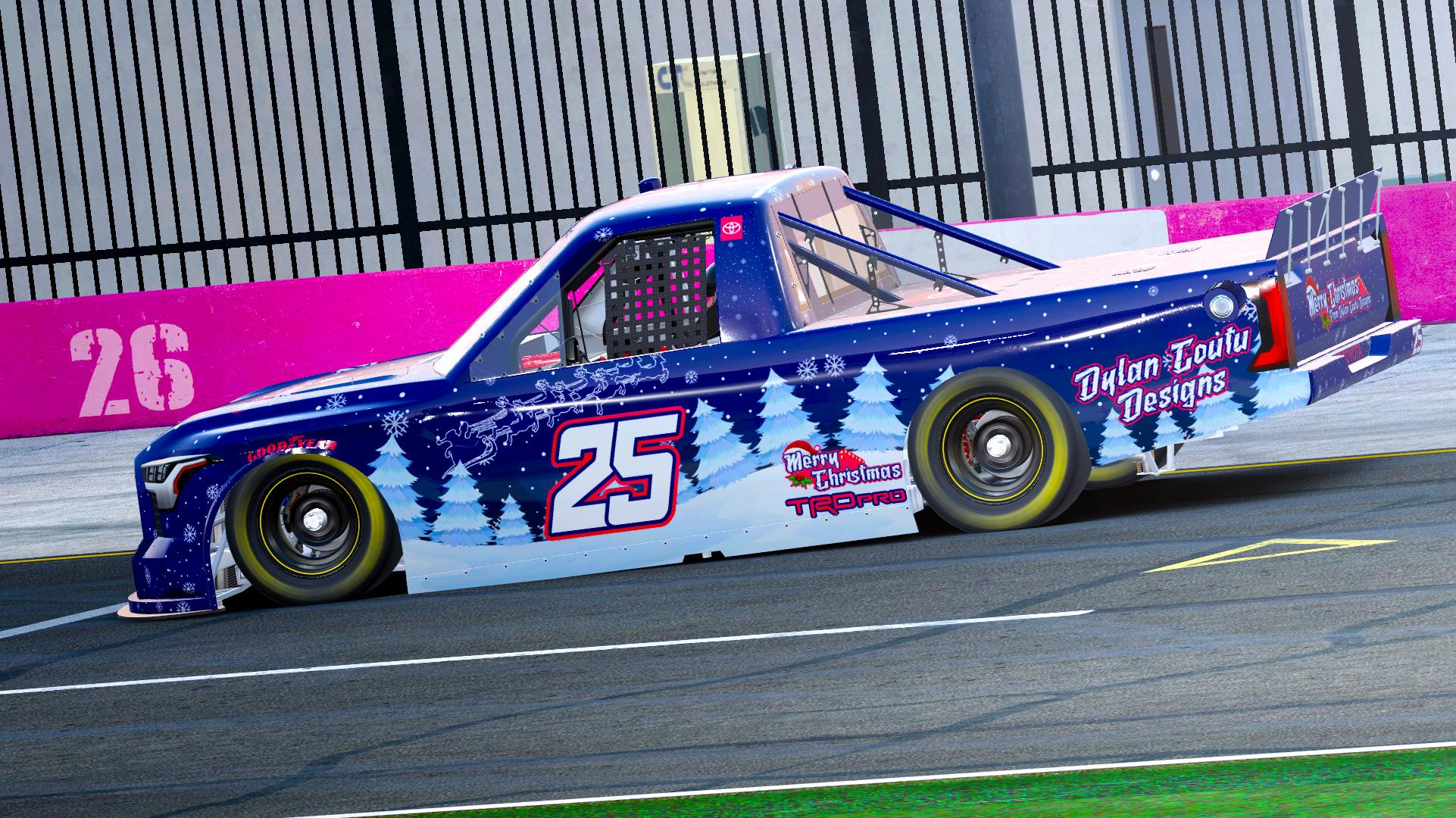 Preview of #25 Dylan Coutu Designs Christmas Themed NASCAR Toyota Truck by Dylan Coutu