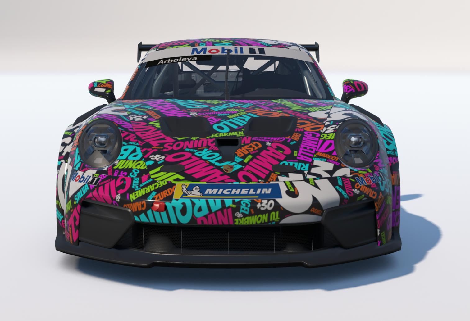 Preview of Porsche 992.2 Cup md30 nube nombres negro by Jes&uacute;s Arboleya