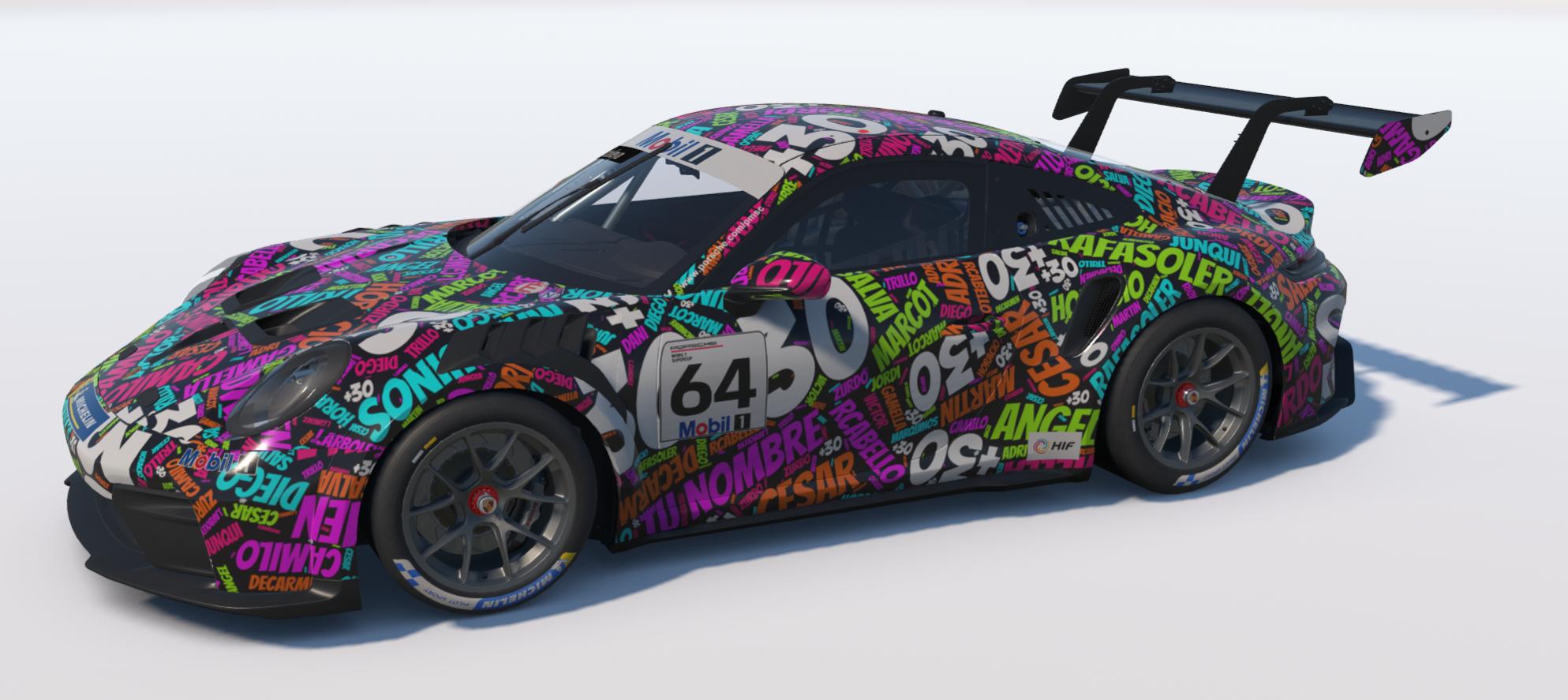 Preview of Porsche 992.2 Cup md30 nube nombres negro by Jes&uacute;s Arboleya