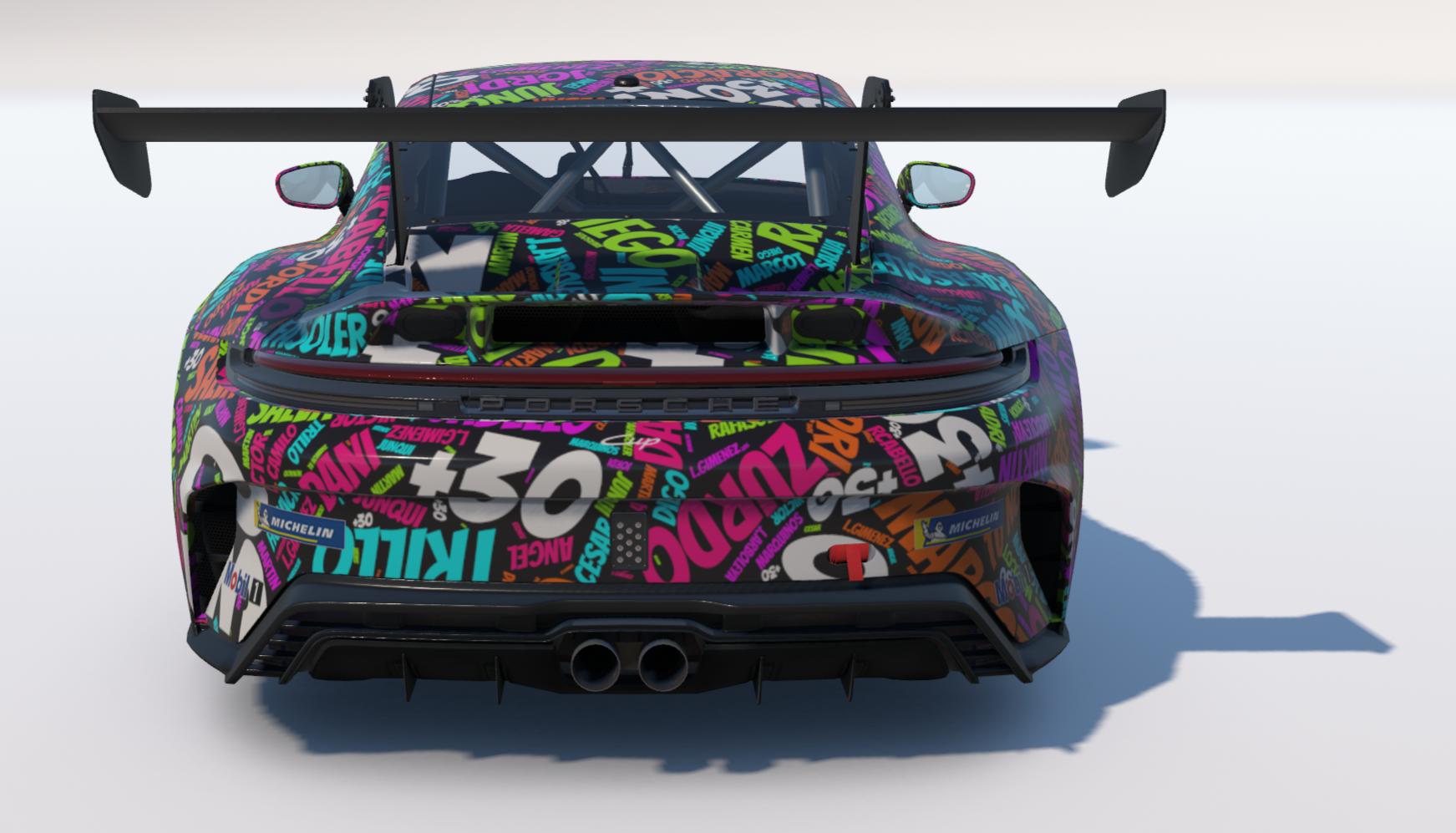 Preview of Porsche 992.2 Cup md30 nube nombres negro by Jes&uacute;s Arboleya