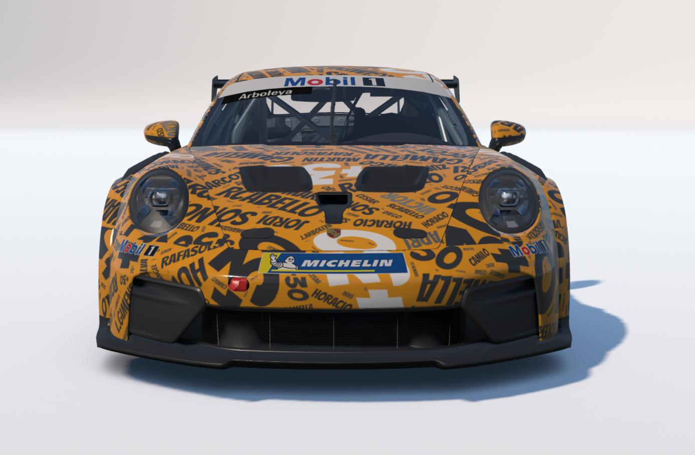 Preview of Porsche 992.2 Cup md30 nube nombres naranja by Jes&uacute;s Arboleya