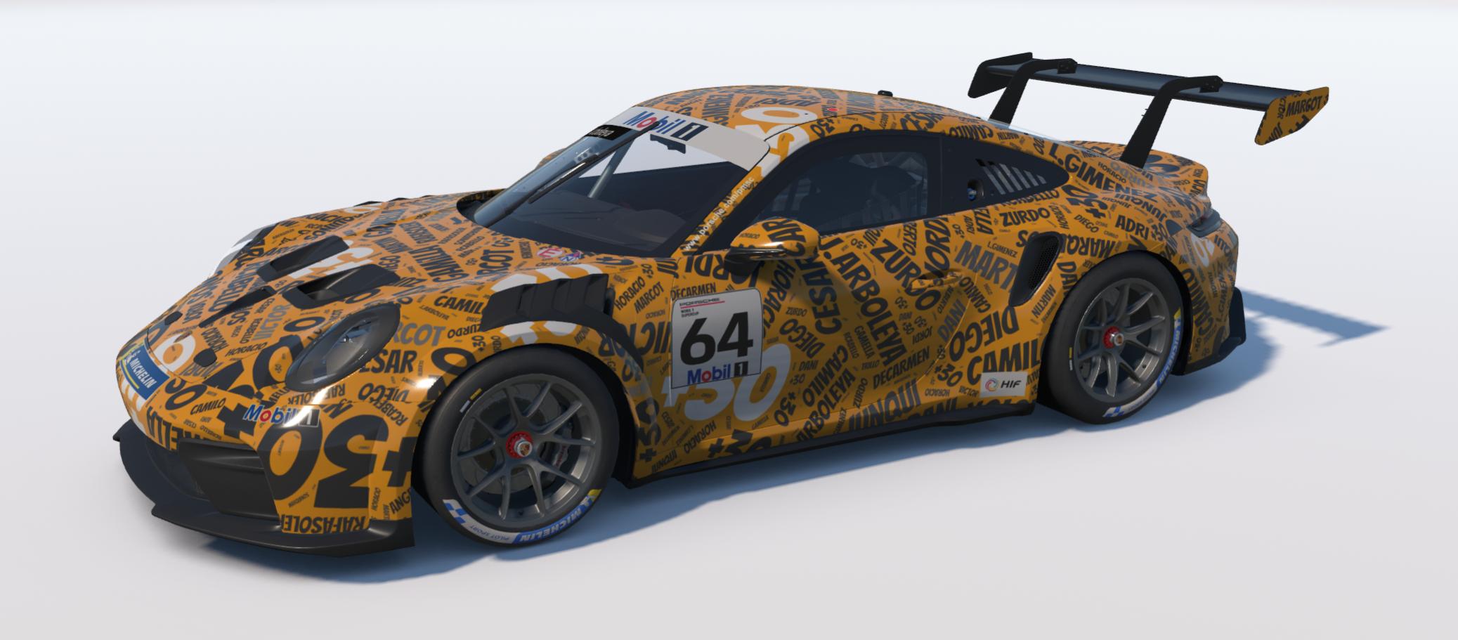 Preview of Porsche 992.2 Cup md30 nube nombres naranja by Jes&uacute;s Arboleya
