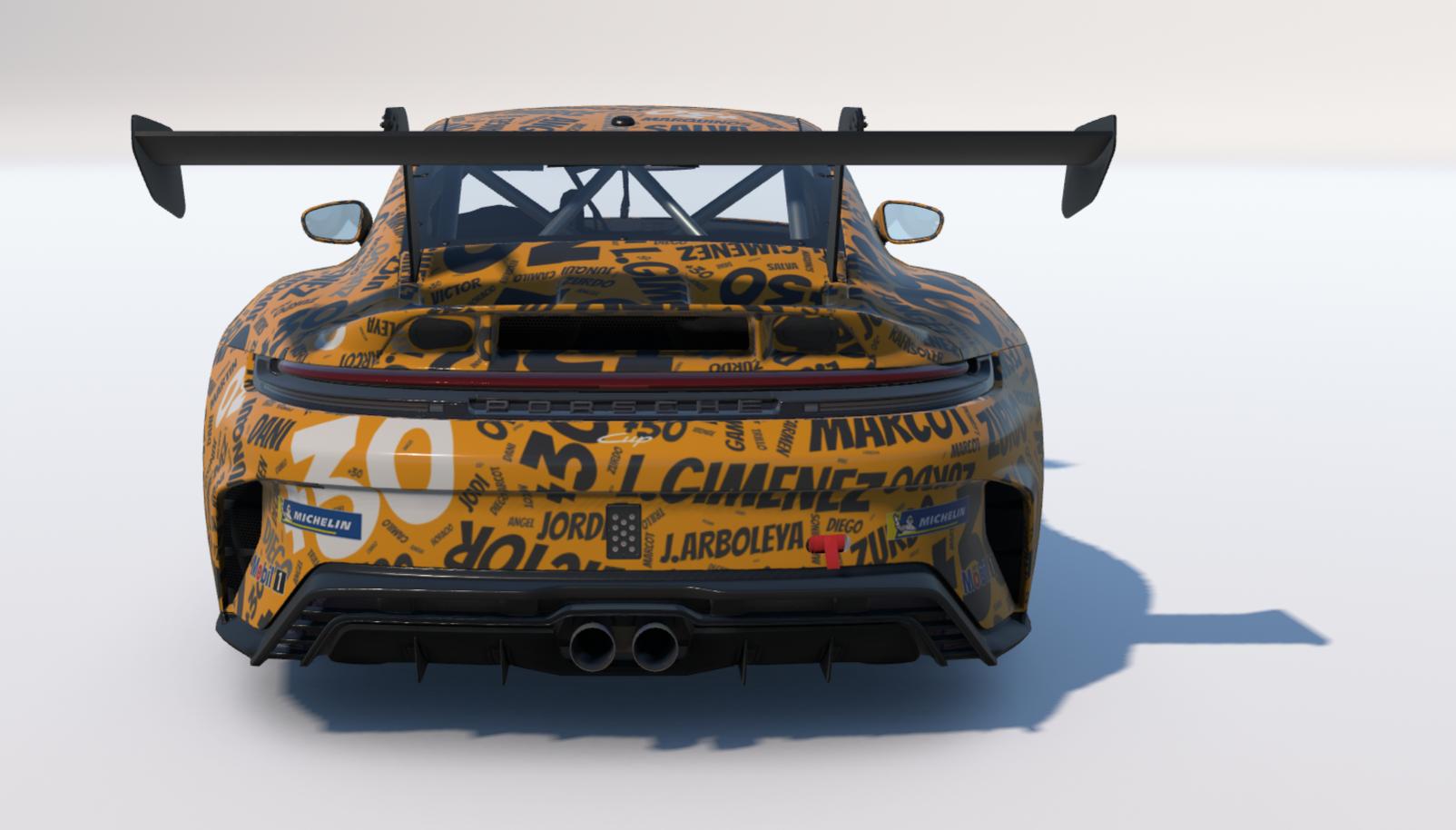 Preview of Porsche 992.2 Cup md30 nube nombres naranja by Jes&uacute;s Arboleya