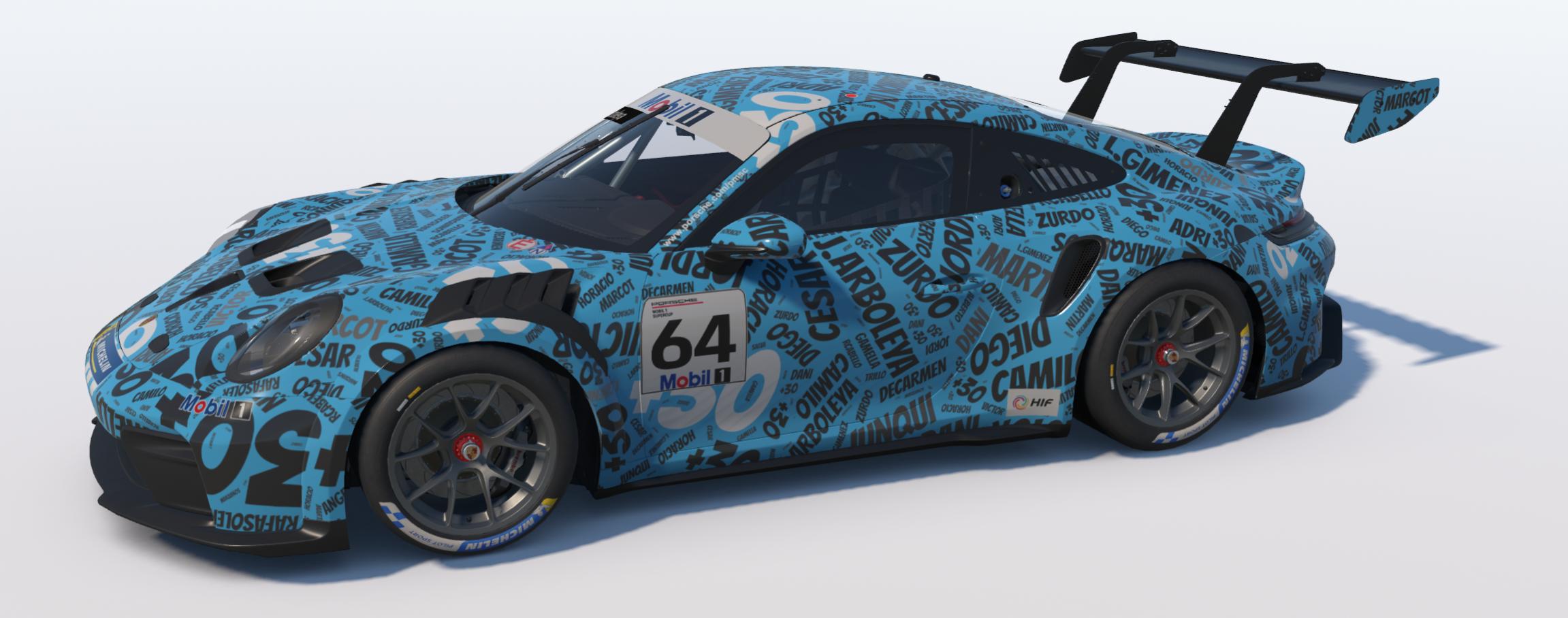 Preview of Porsche 992.2 Cup md30 nube nombres azul by Jesús Arboleya