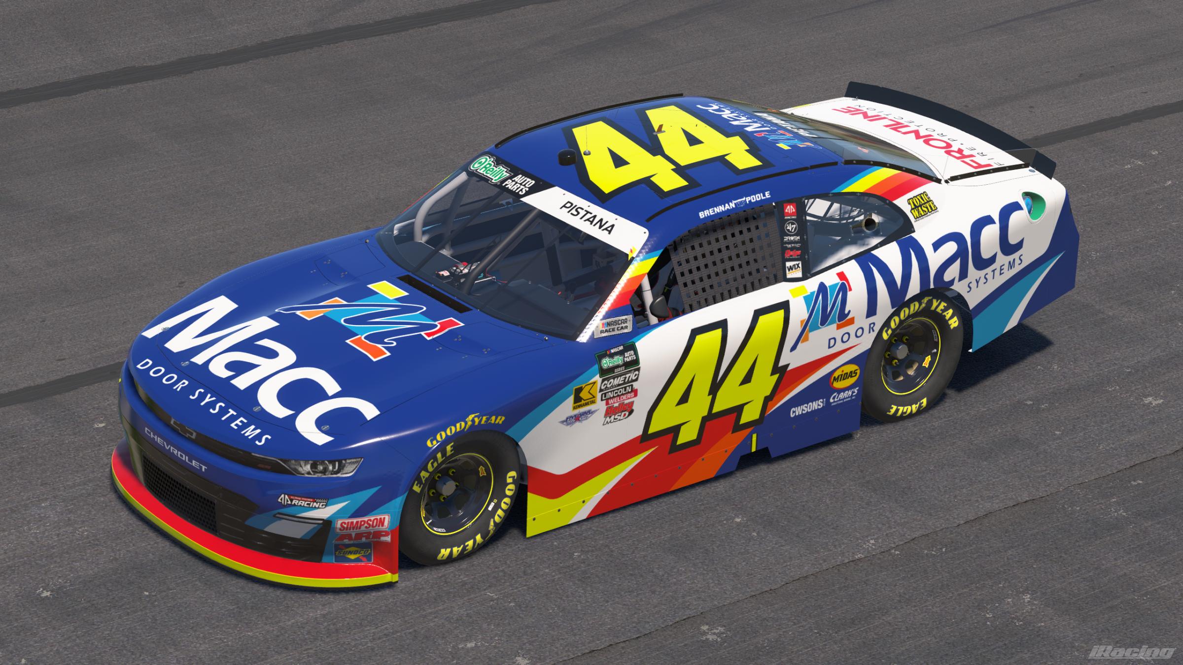 Preview of 2026 Brennan Poole #44 Macc Door Systems by Ryan Pistana