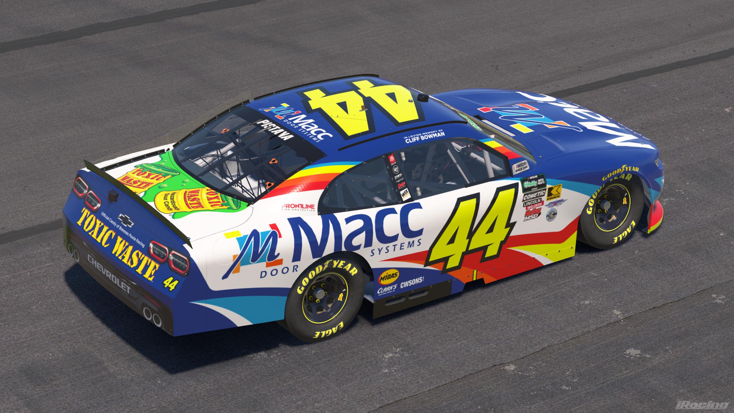 Preview of 2026 Brennan Poole #44 Macc Door Systems by Ryan Pistana