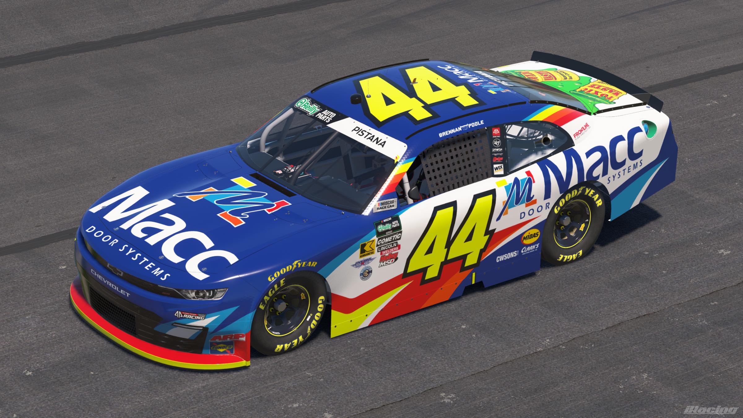 Preview of 2026 Brennan Poole #44 Macc Door Systems by Ryan Pistana