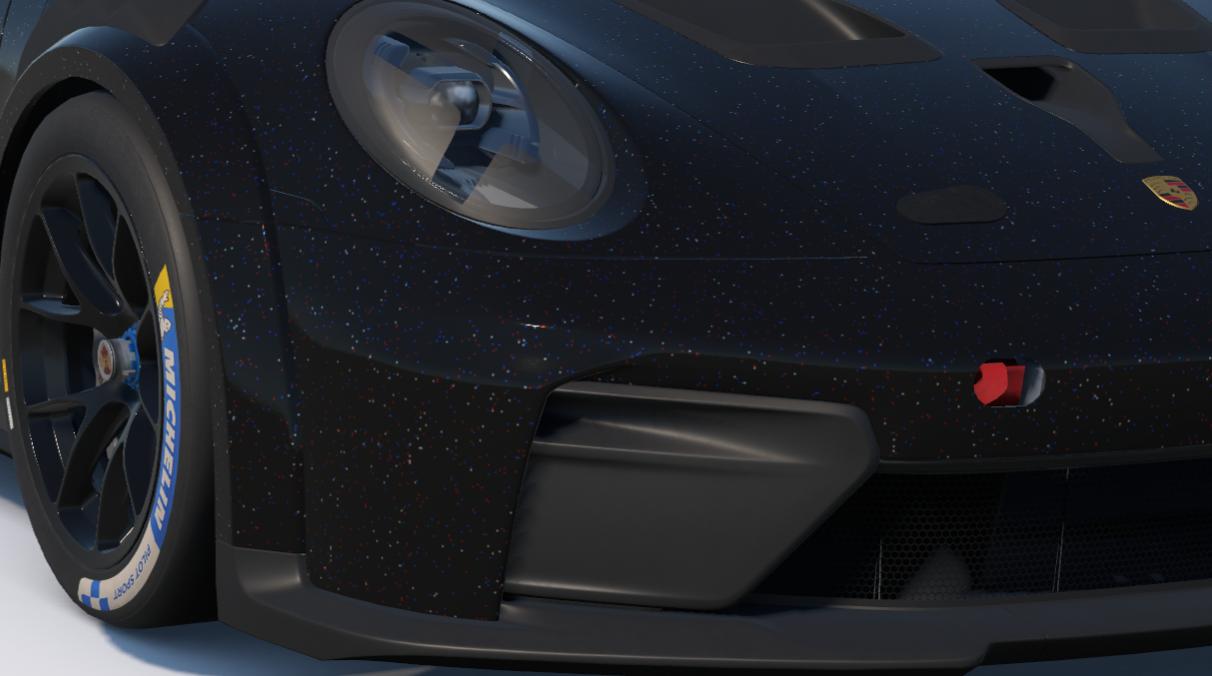 Preview of Black Porsche with Red, White and Blue Metallic Flake by Brad Younkman