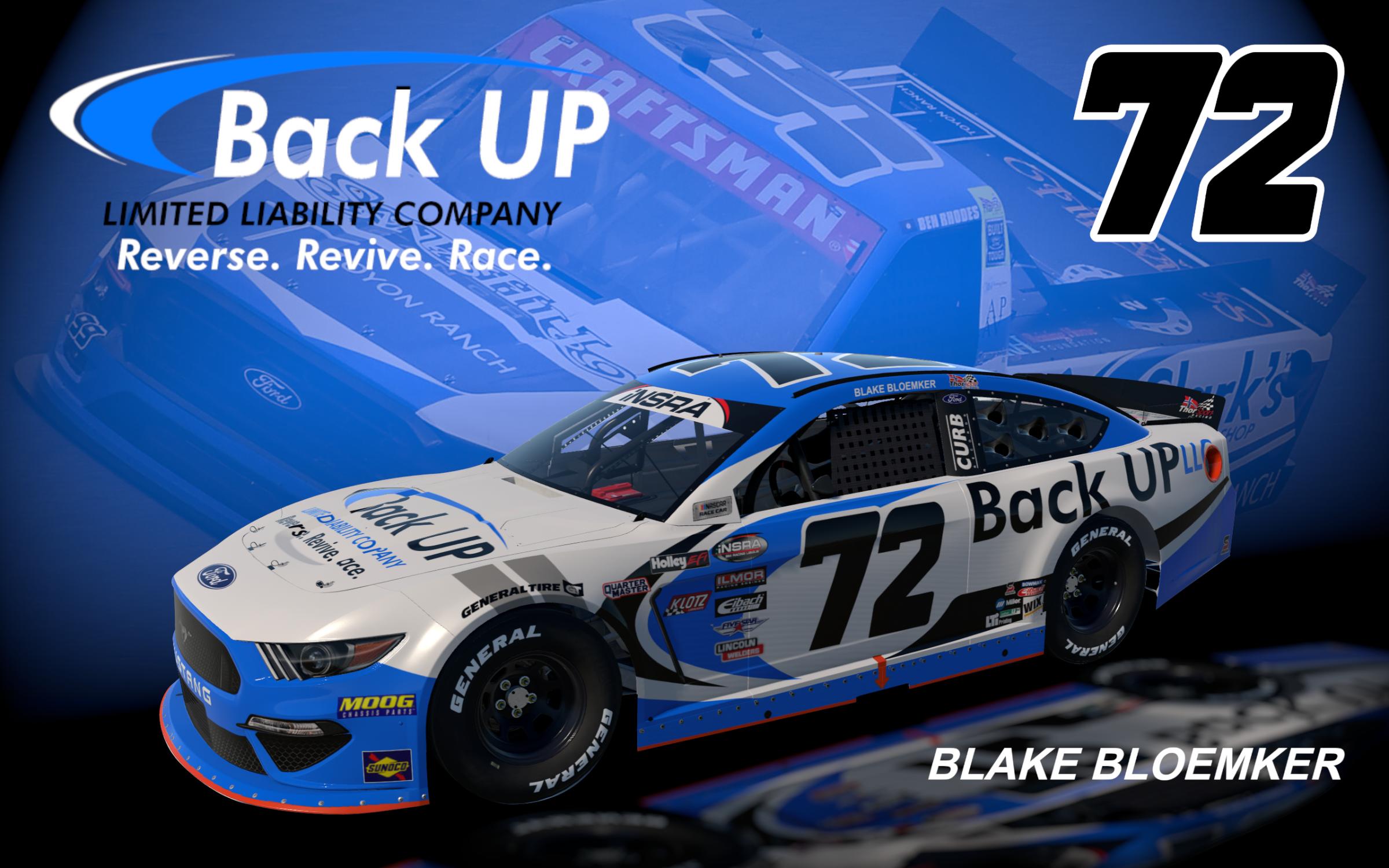 Preview of Blake Bloemker 2026 Back Up LLC ARCA Ford Mustang by Nathaniel O.