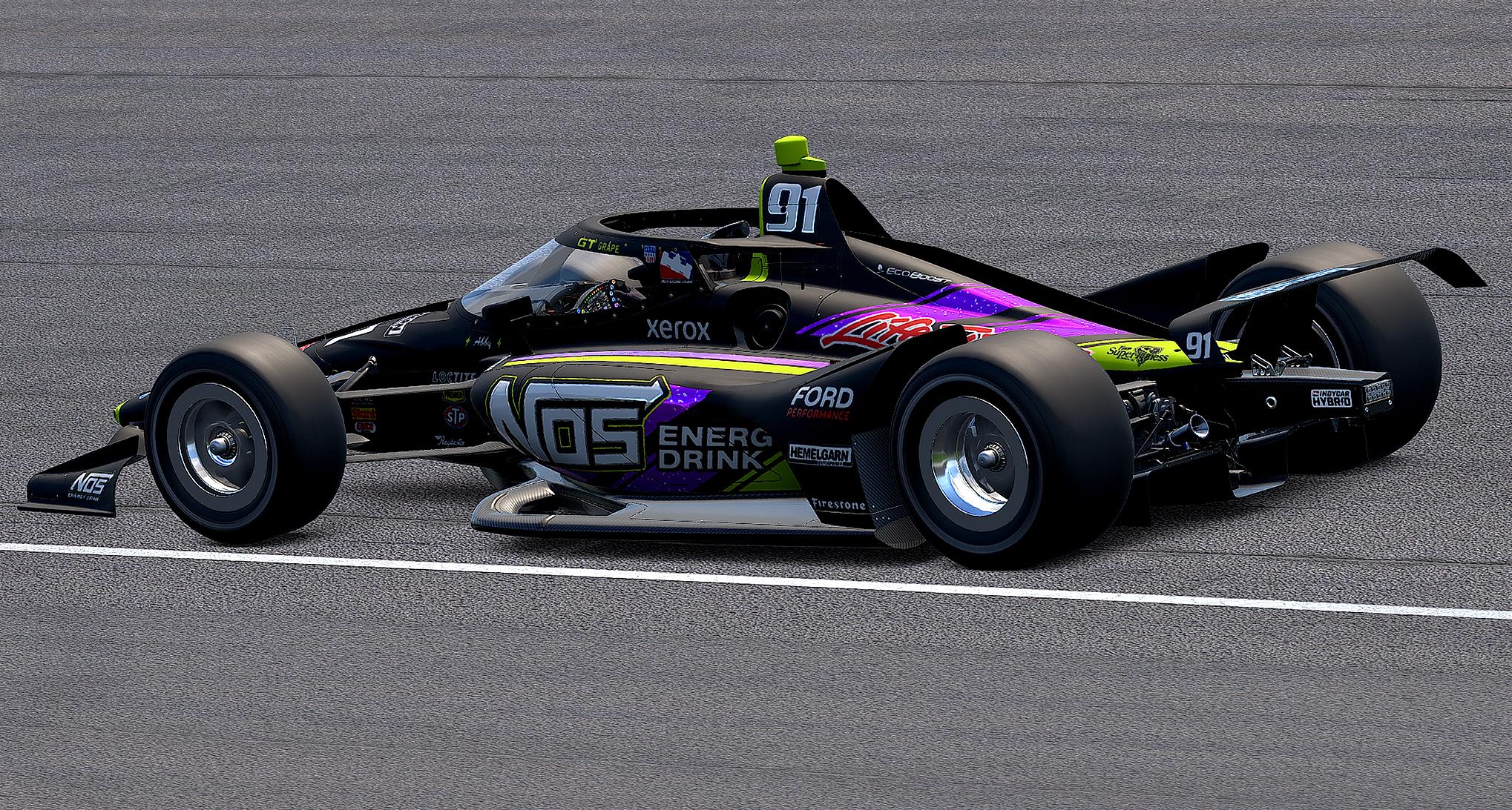Preview of NO NUM #91 NOS Energy GT Grape 2026 USAC IRL / Hemelgarn Enterprises by Abigail von Exner
