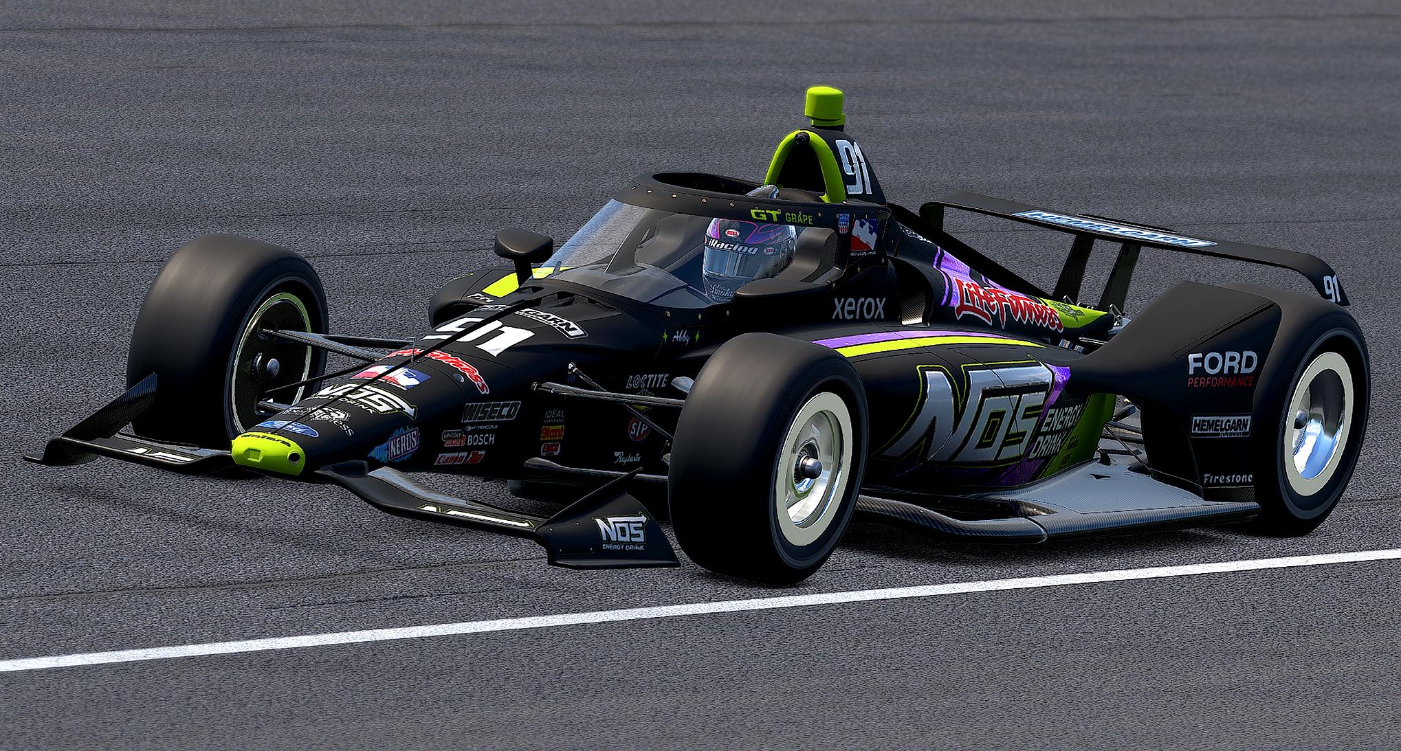 Preview of NO NUM #91 NOS Energy GT Grape 2026 USAC IRL / Hemelgarn Enterprises by Abigail von Exner