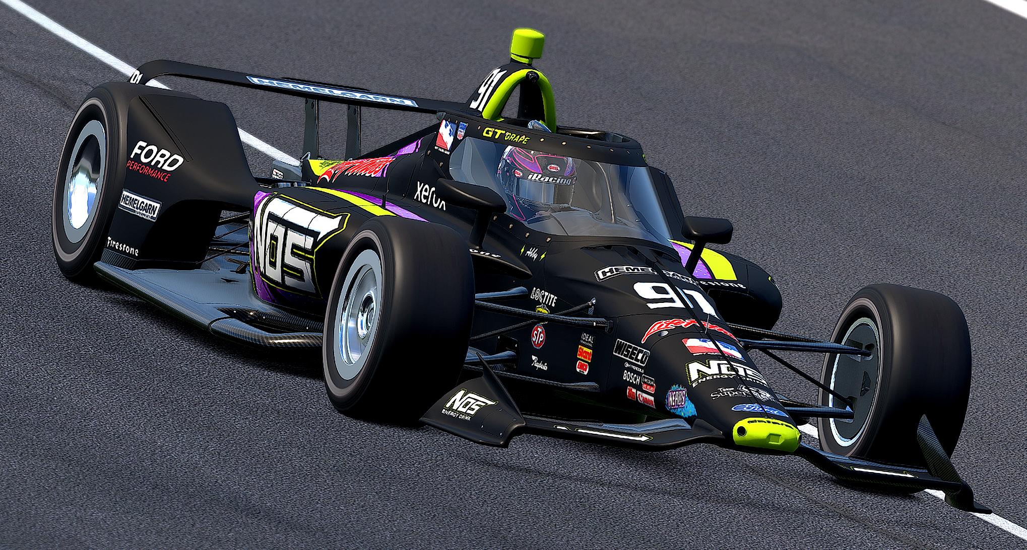 Preview of NO NUM #91 NOS Energy GT Grape 2026 USAC IRL / Hemelgarn Enterprises by Abigail von Exner